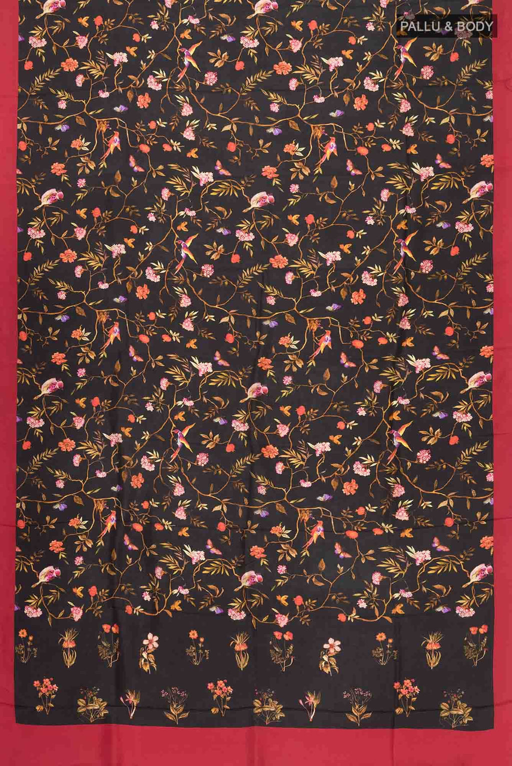 Black Printed Silk Saree