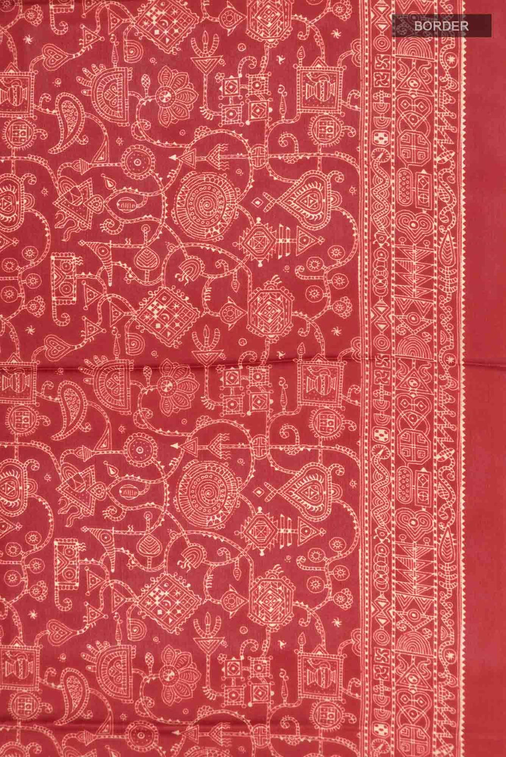 Maroon Printed Silk Saree
