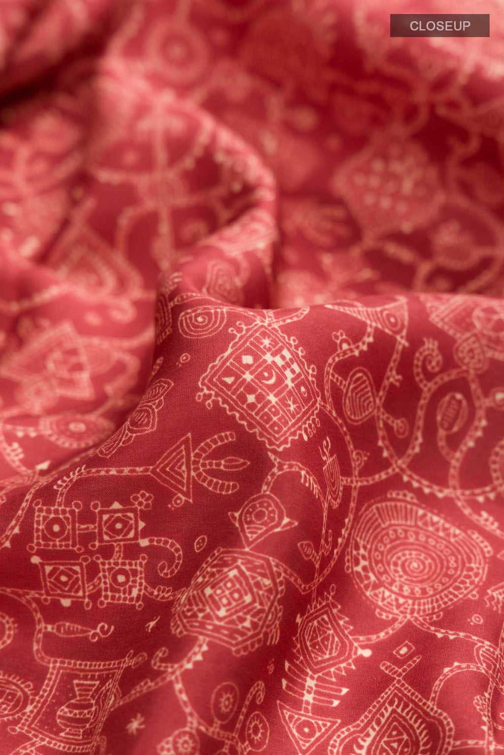 Maroon Printed Silk Saree