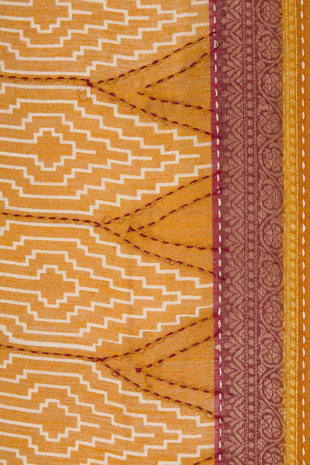 Mustard Dual Tone Tussar Silk Saree