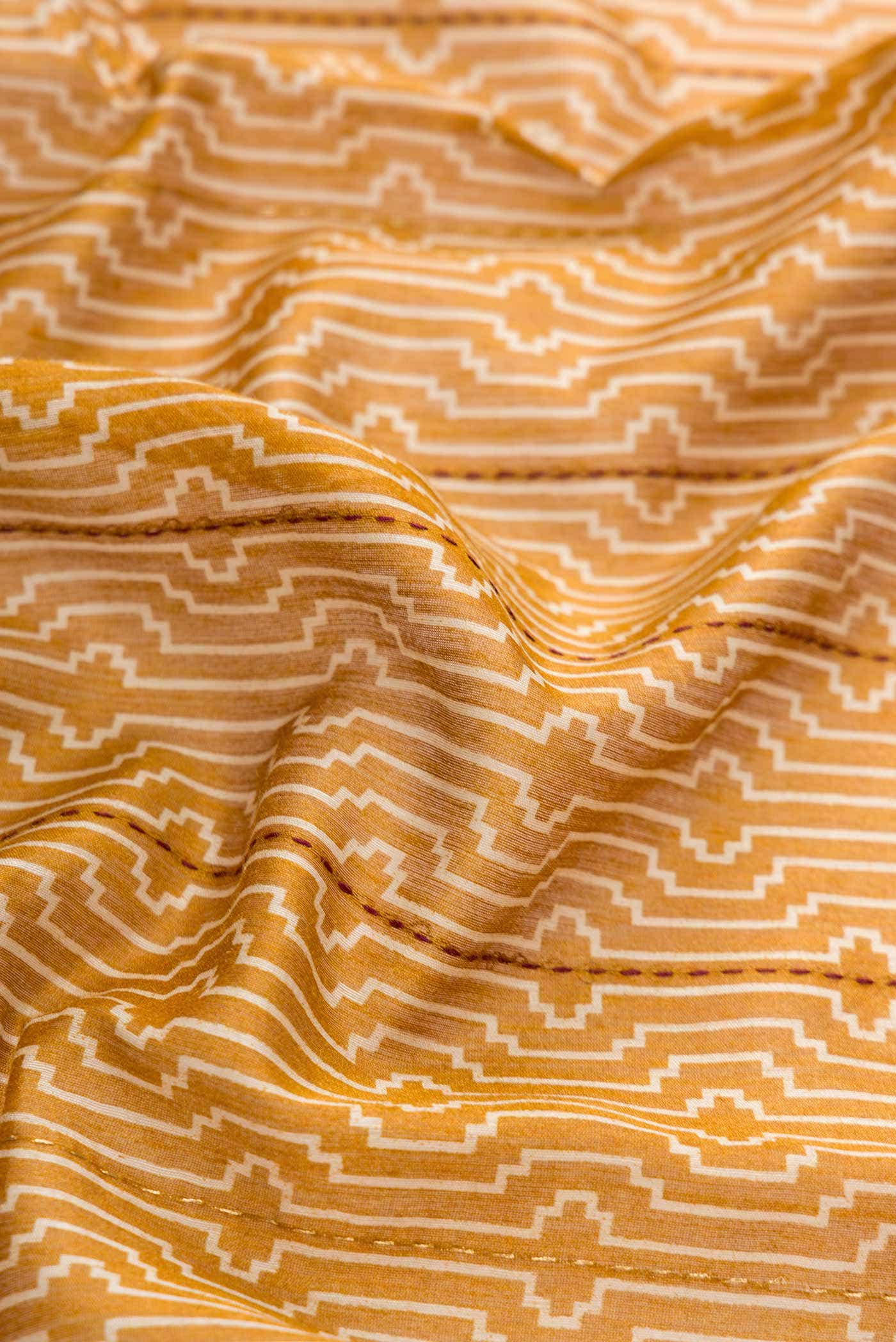 Mustard Dual Tone Tussar Silk Saree