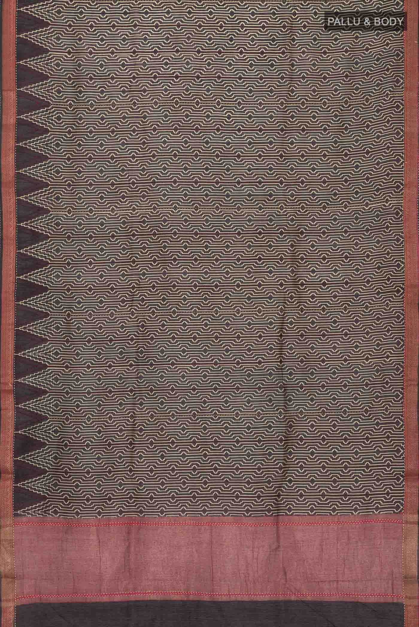 Black Tussar Silk Saree