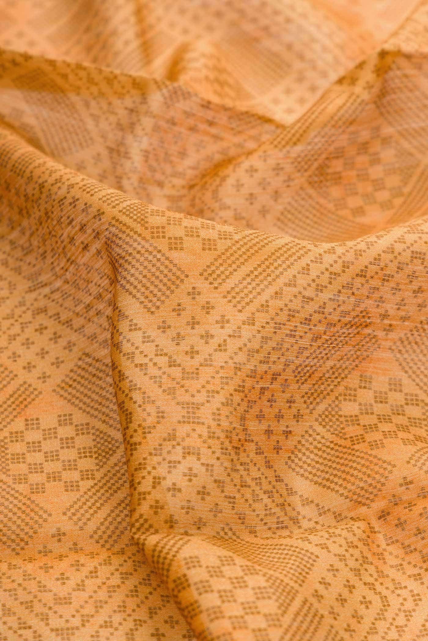 Mustard Tussar Silk Saree