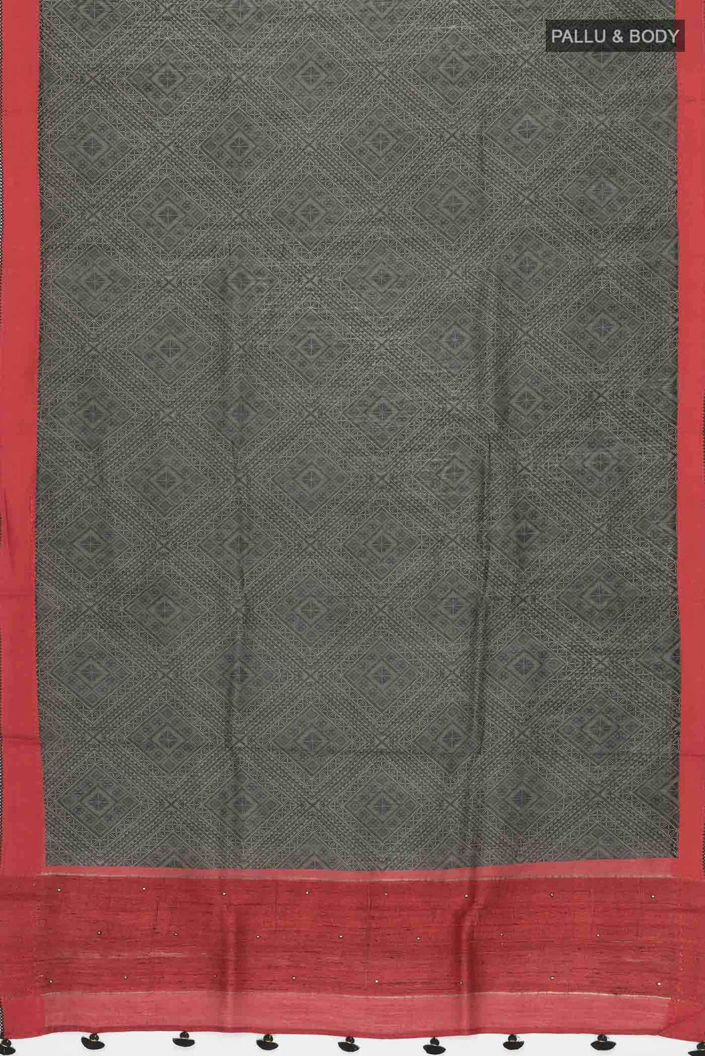 Black Bhagalpuri Tussar Silk Saree