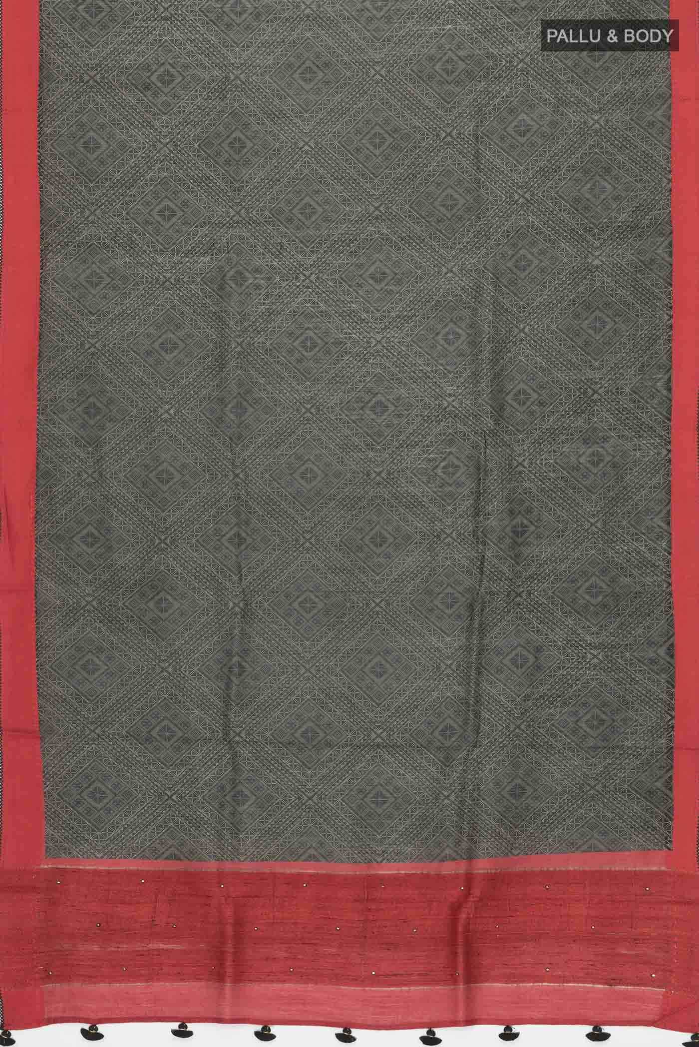 Black Bhagalpuri Tussar Silk Saree