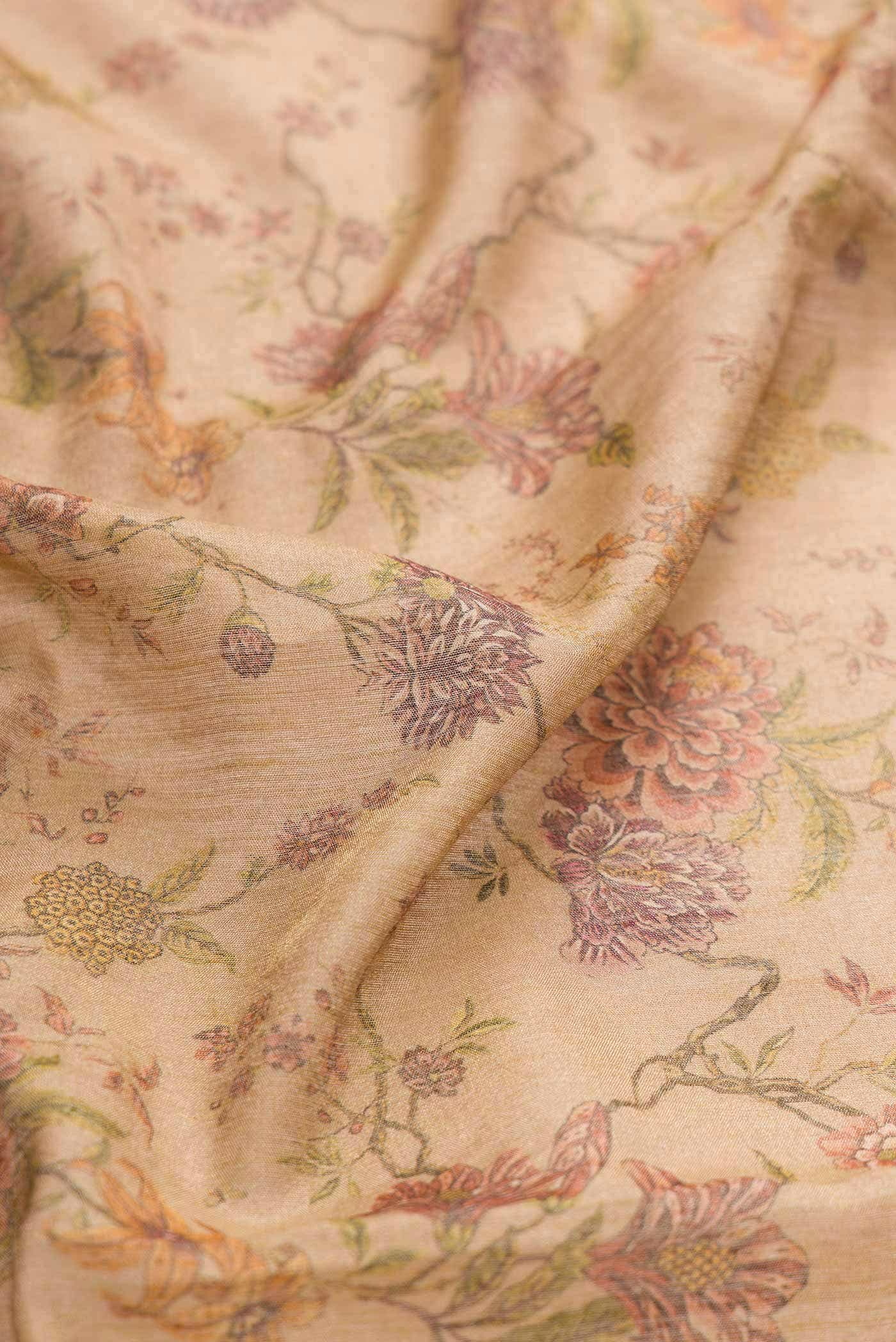 Beige Dual Tone Tussar Silk Saree