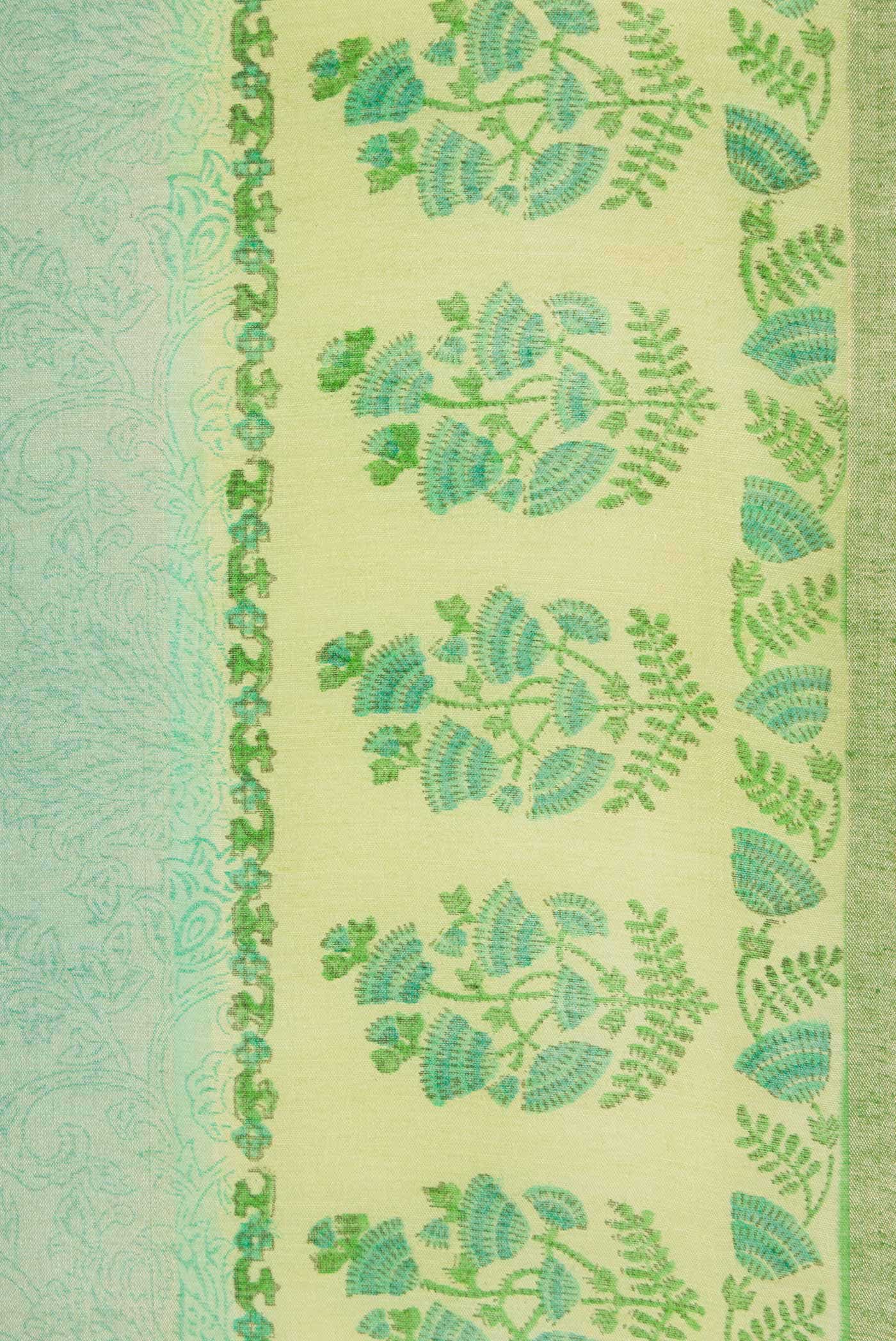Light Green Tussar Silk Saree