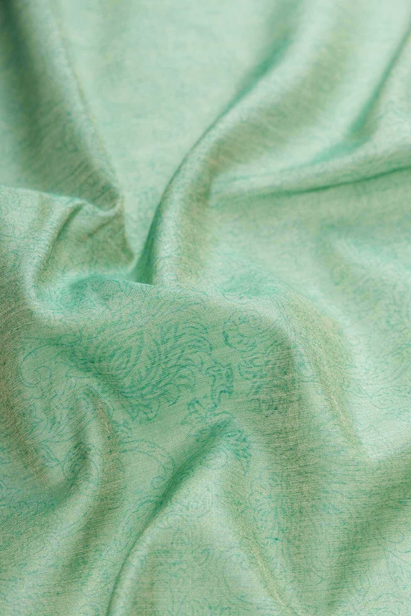 Light Green Tussar Silk Saree