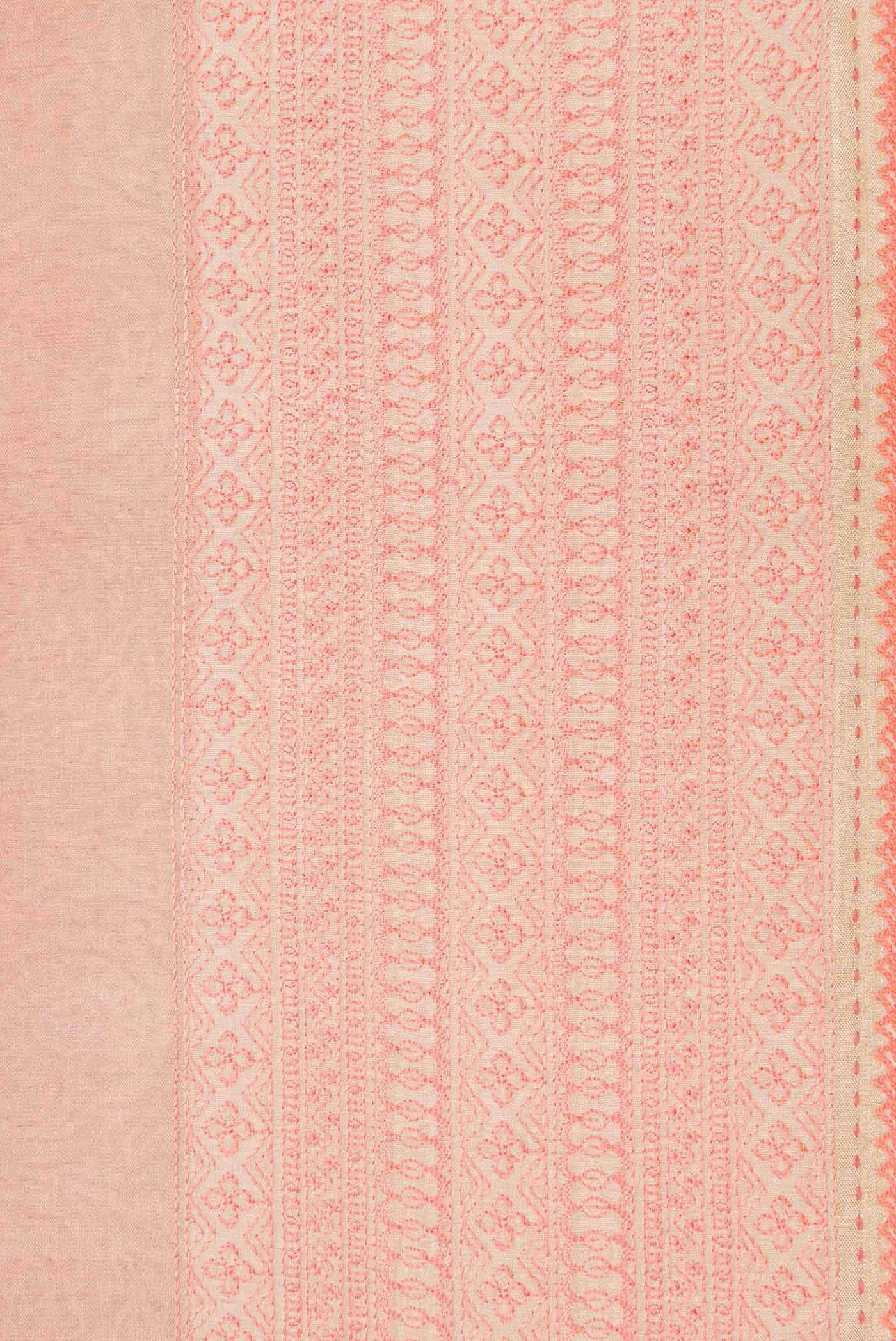 Pink Tussar Silk Saree