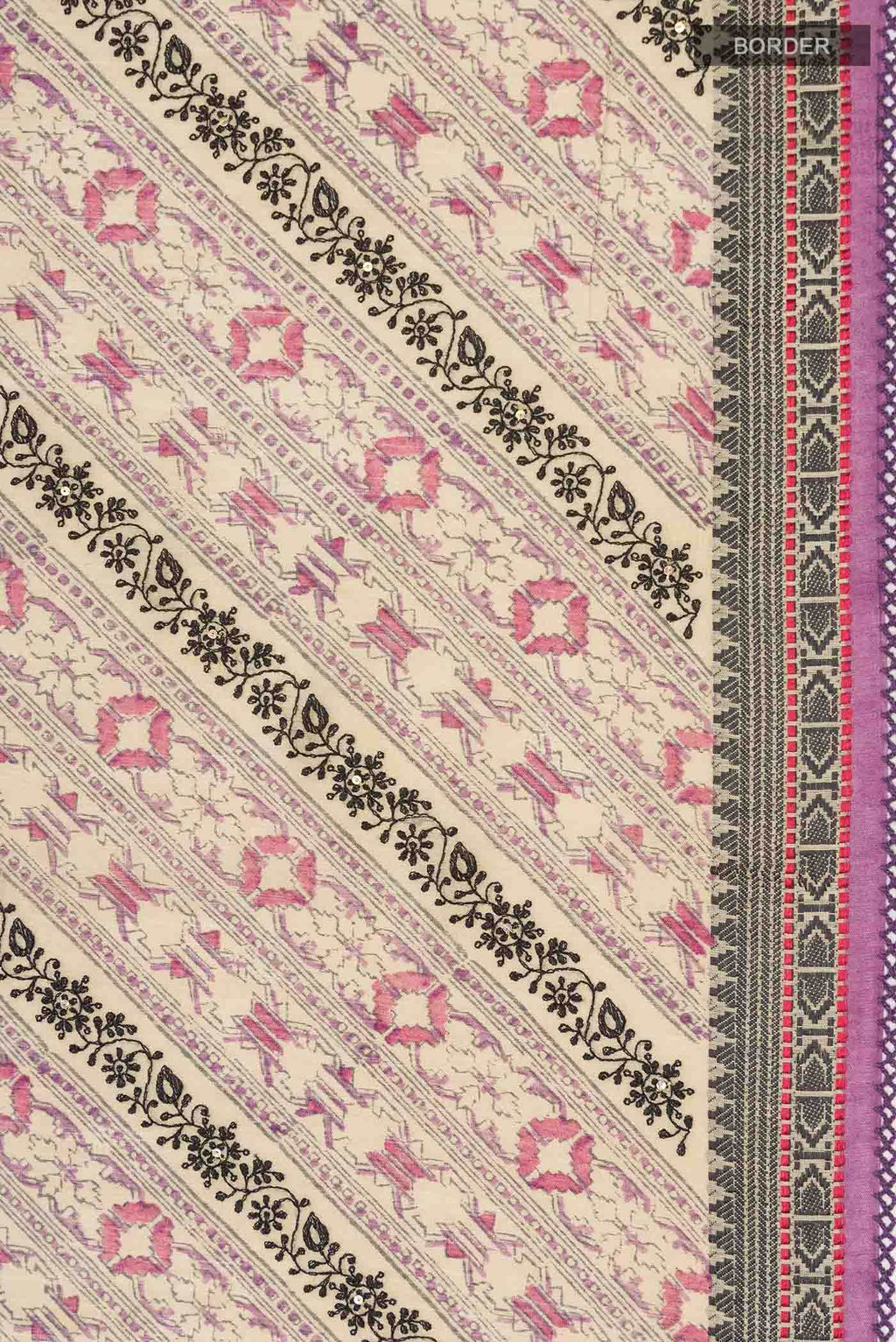 Beige Tussar Silk Saree