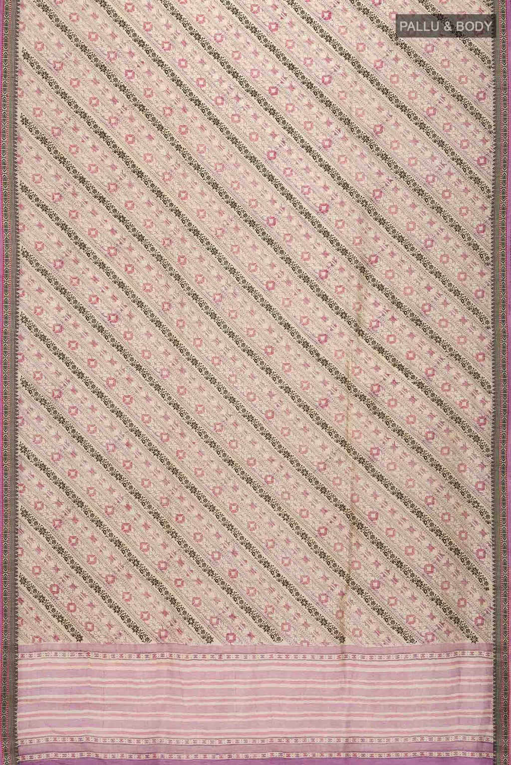 Beige Tussar Silk Saree