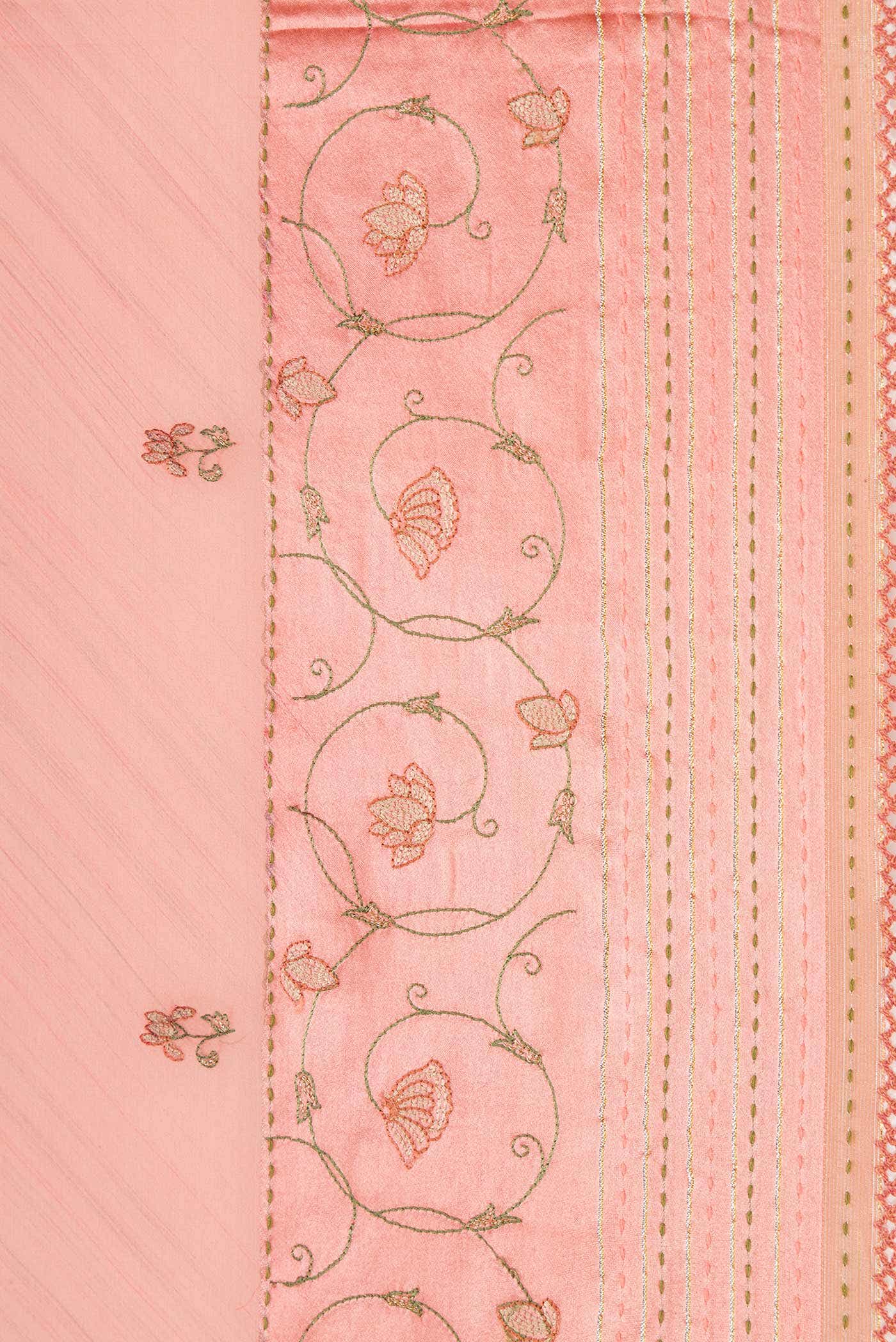Peach Dual Tone Mysore Georgette Saree