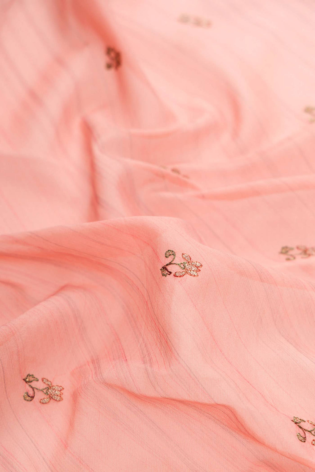 Peach Dual Tone Mysore Georgette Saree