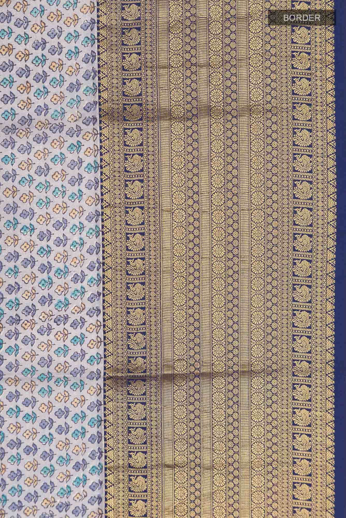 Light Blue Printed Silk Saree