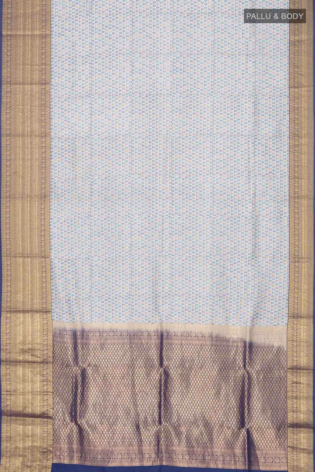 Light Blue Printed Silk Saree