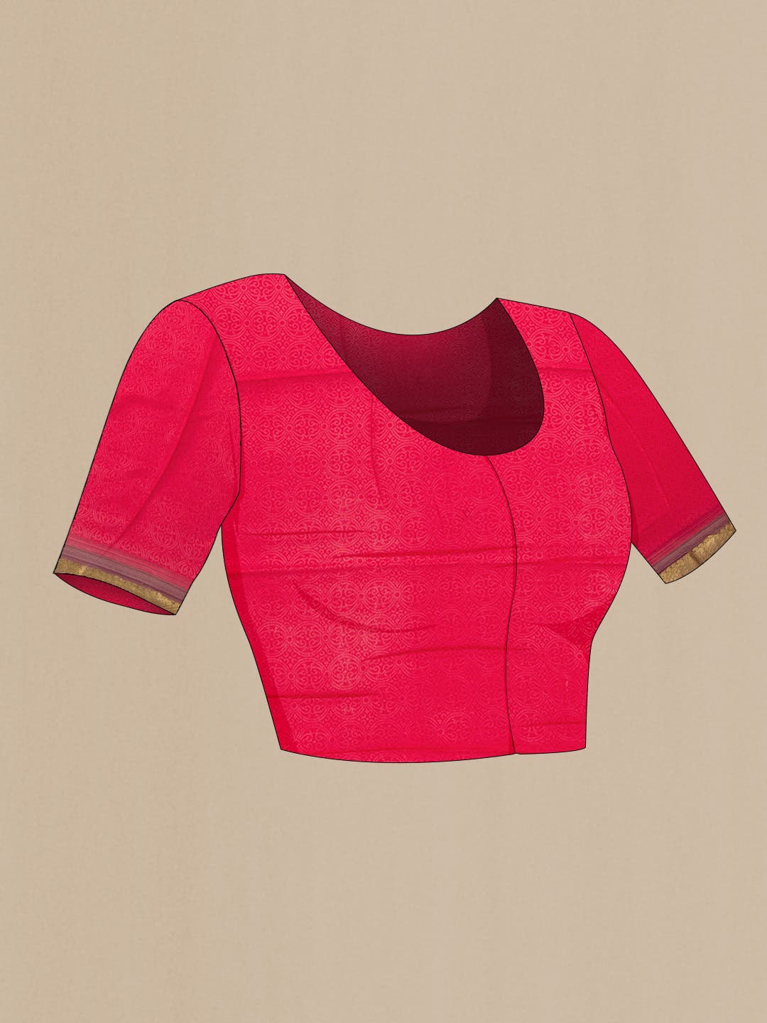 Dark Pink Mysore Chiffon Saree
