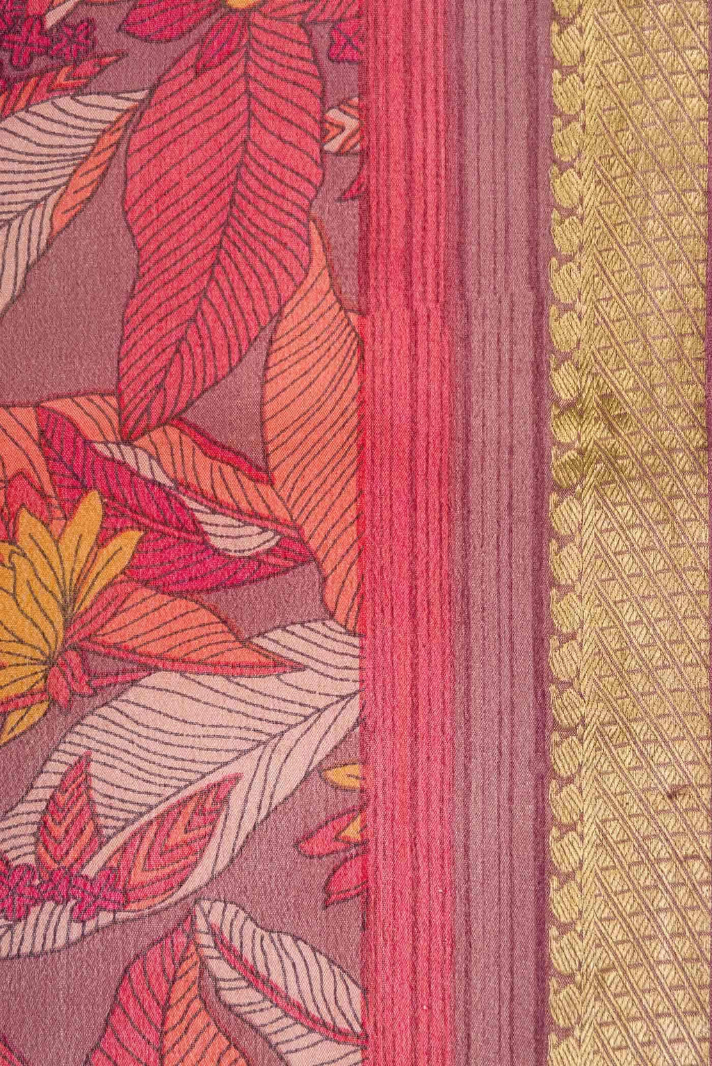 Dark Pink Mysore Chiffon Saree