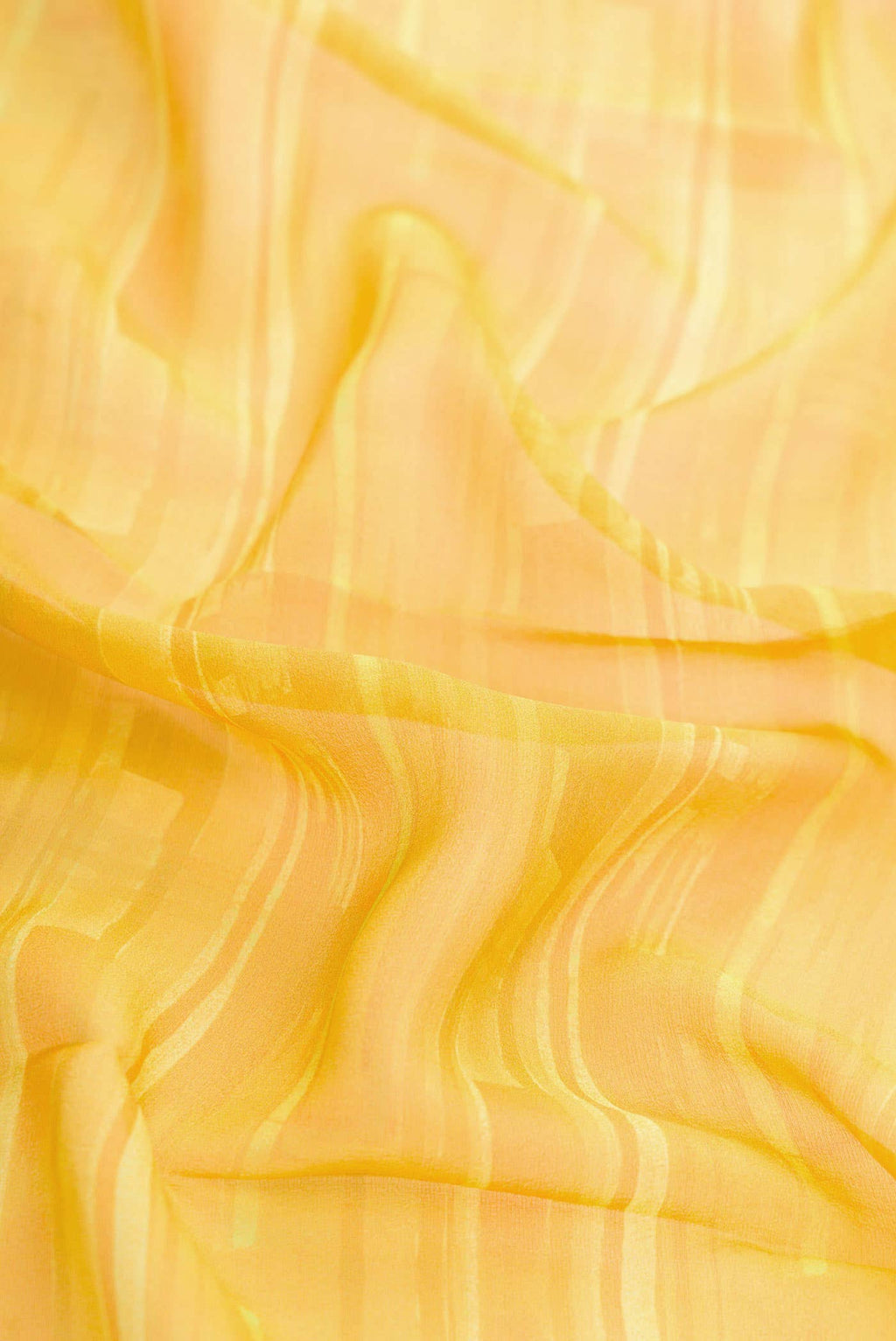 Yellow Mysore Georgette Saree