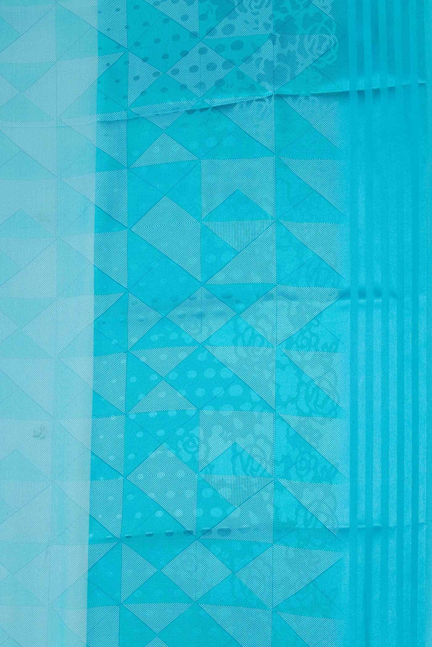 Sky Blue Dual Tone Mysore Georgette Saree