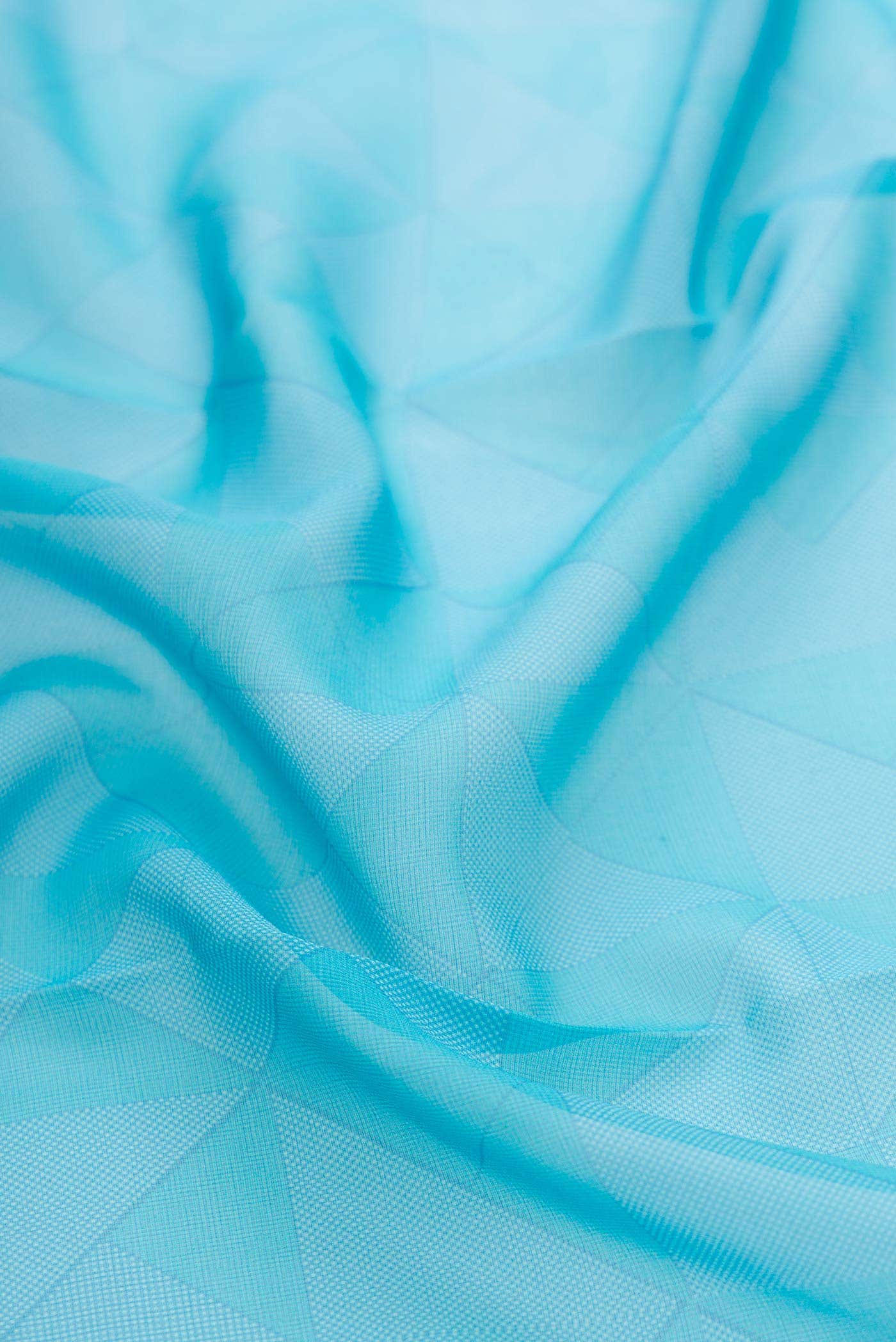 Sky Blue Dual Tone Mysore Georgette Saree