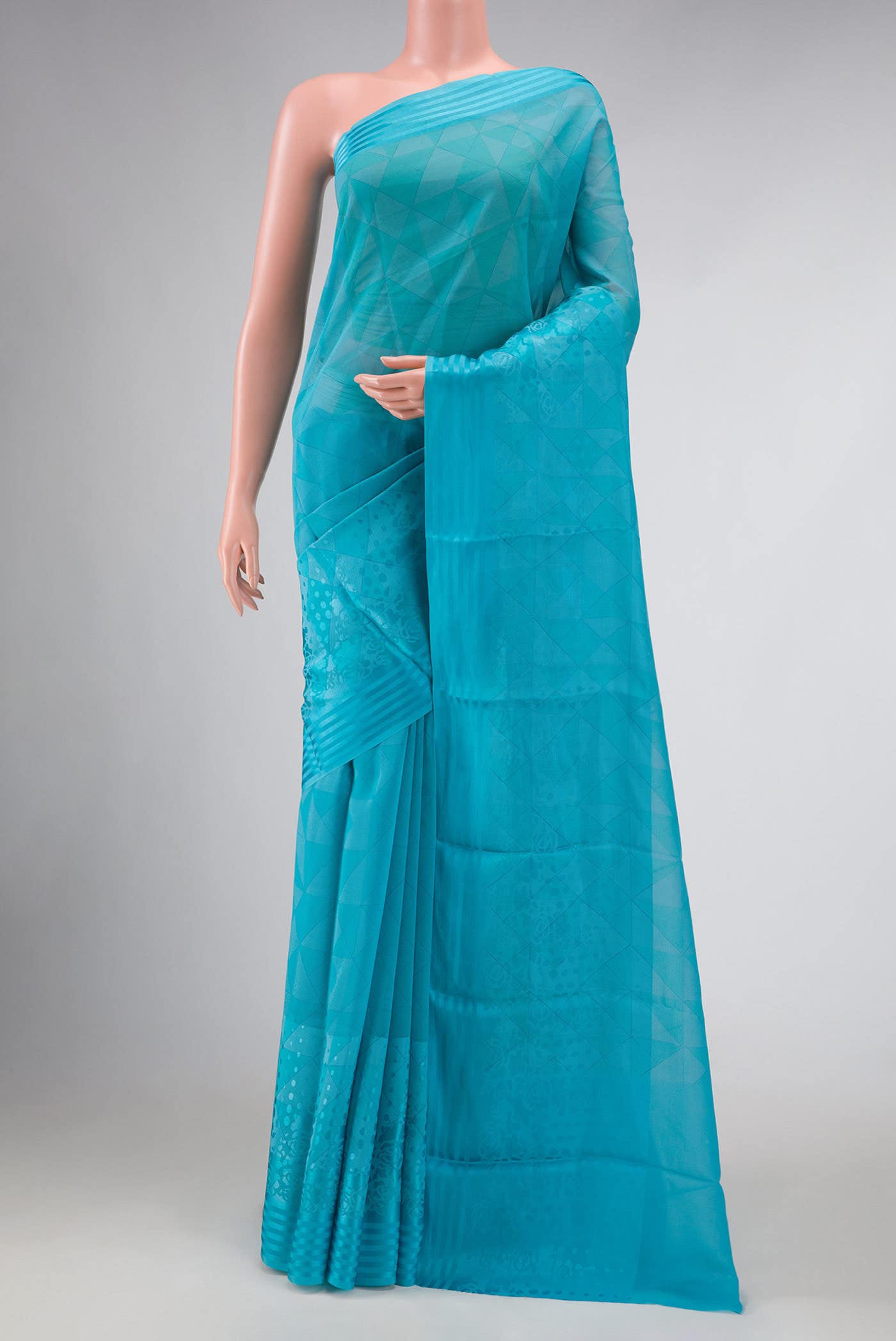Sky Blue Dual Tone Mysore Georgette Saree
