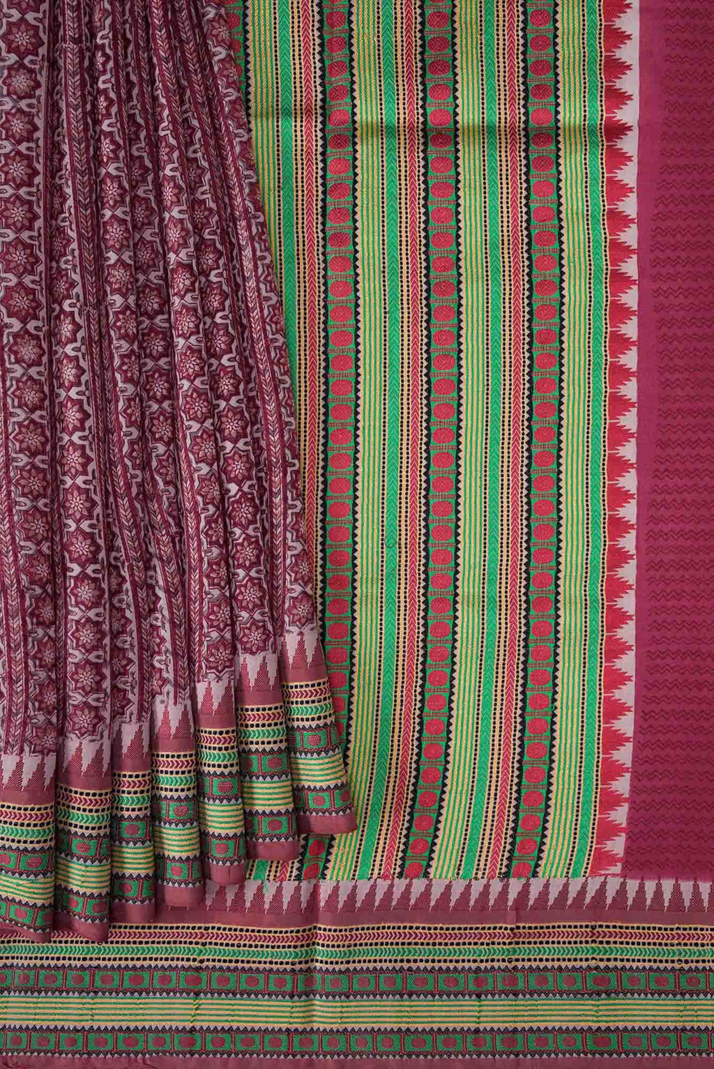 Dark Mauve Dual Tone Tussar Silk Saree