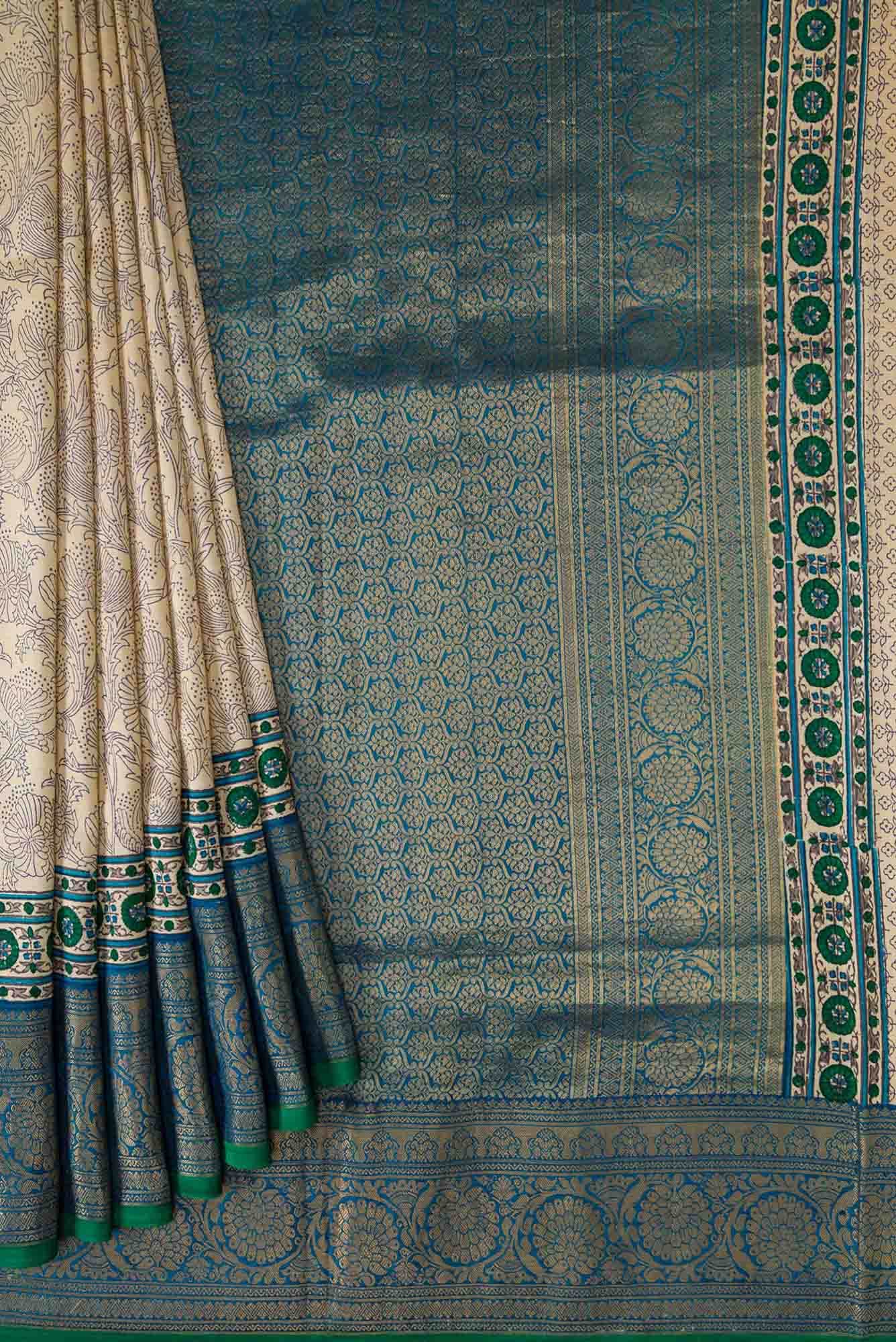 Sandal Dual Tone Kanchipuram Silk Saree