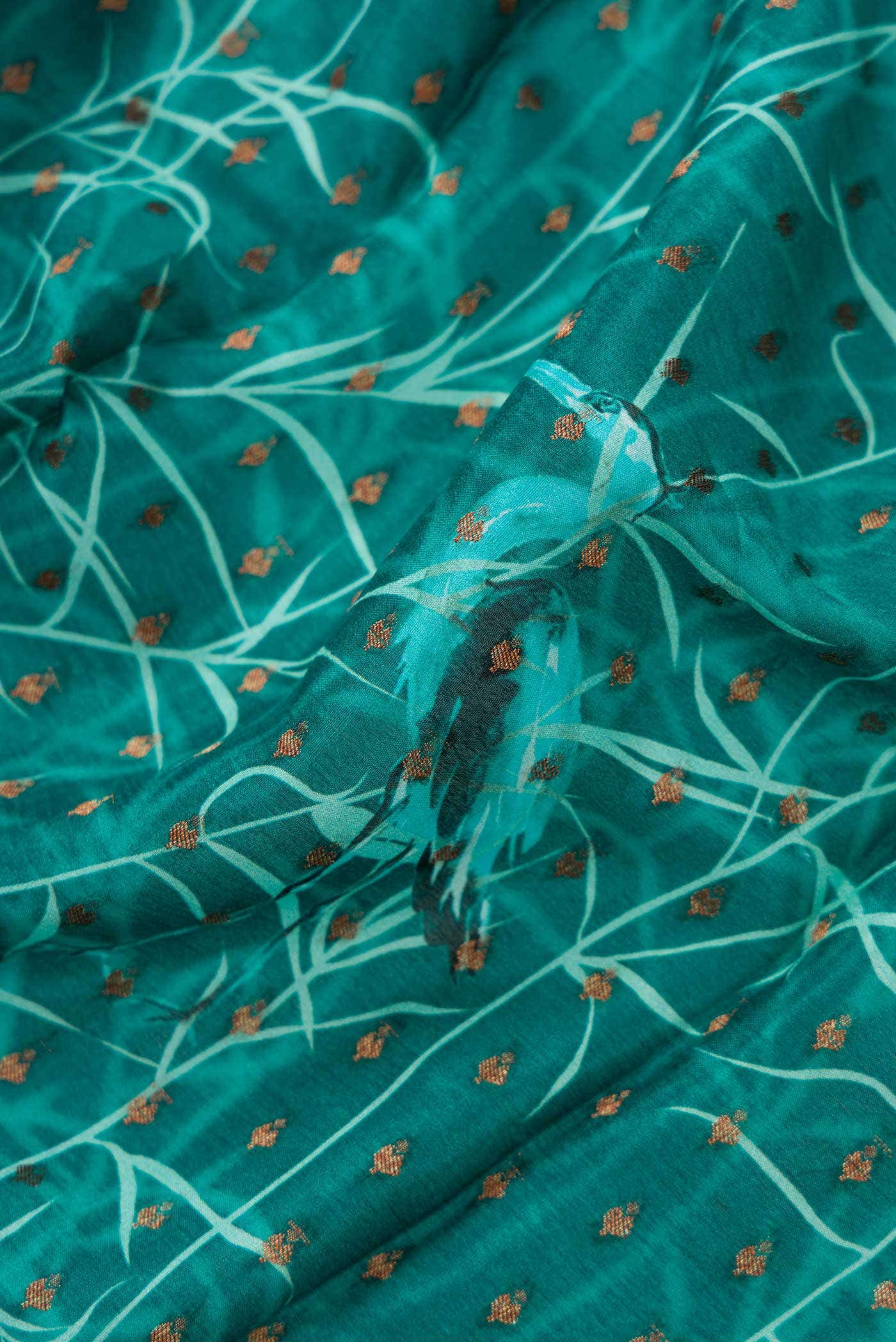 Green Dual Tone Mysore Crepe Saree