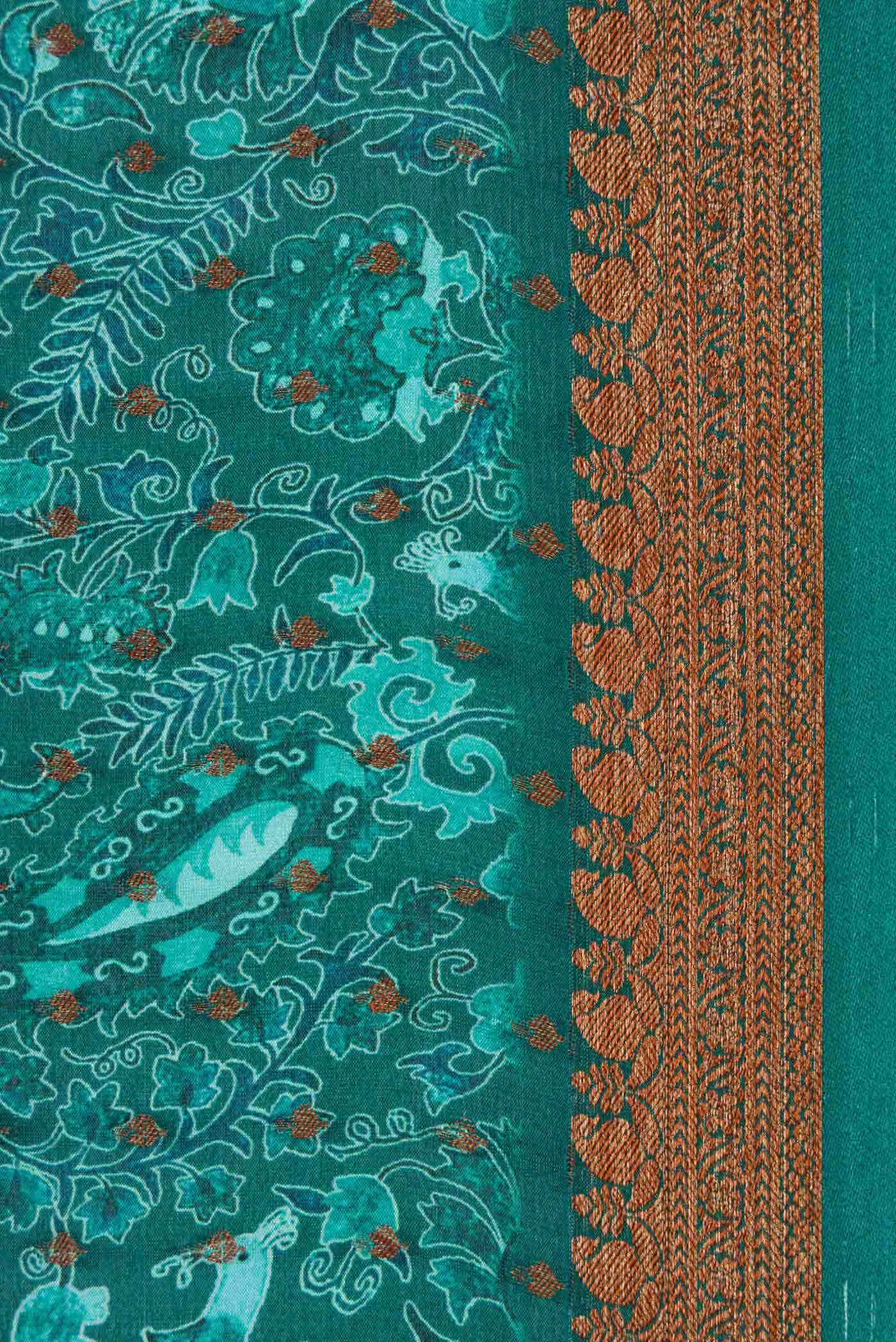 Green Mysore Crepe Saree