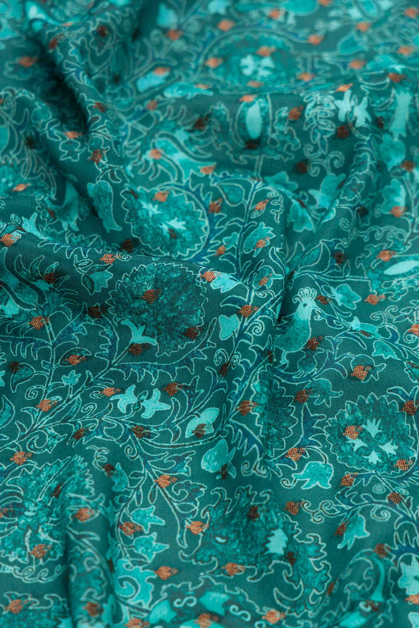 Green Mysore Crepe Saree