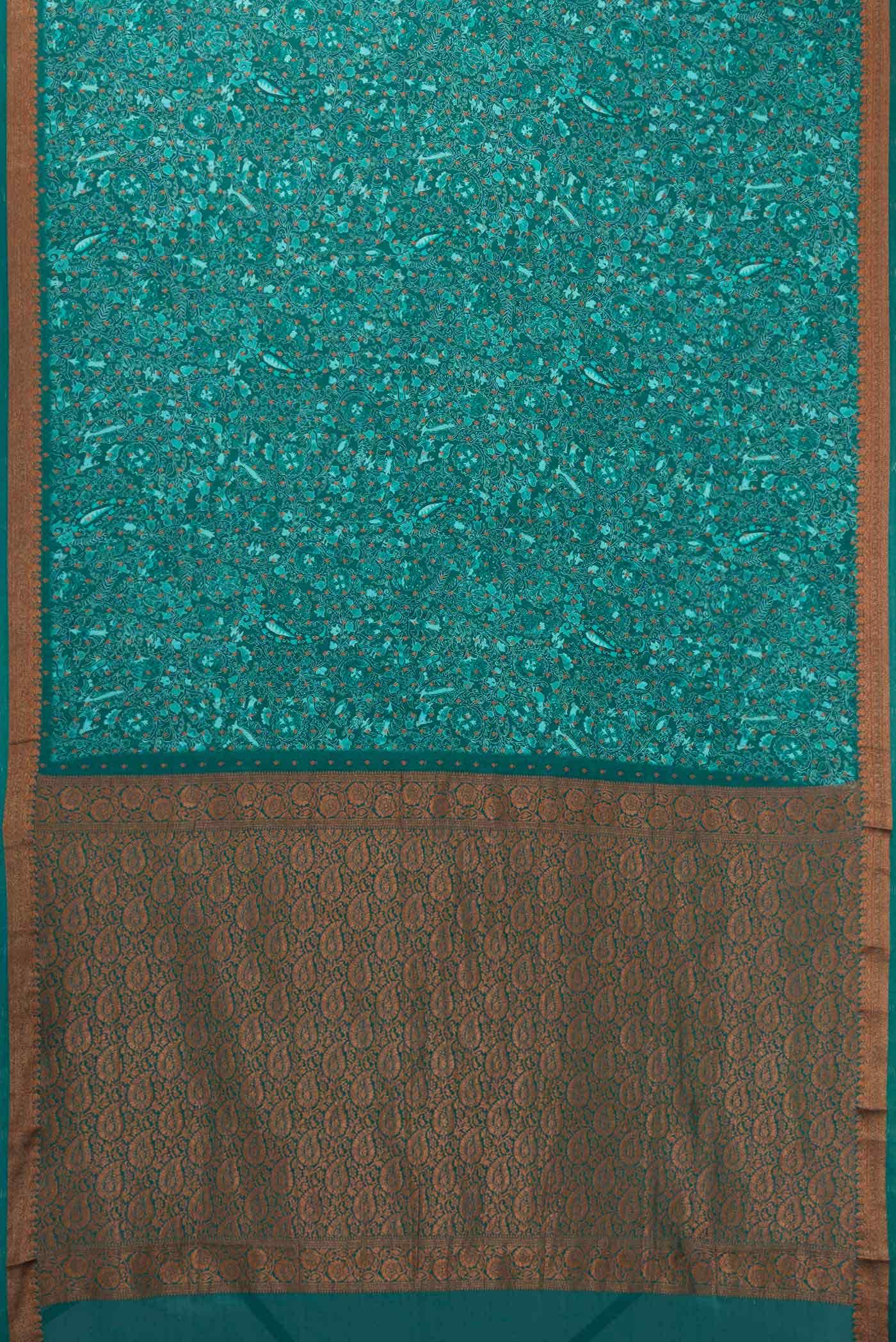 Green Mysore Crepe Saree