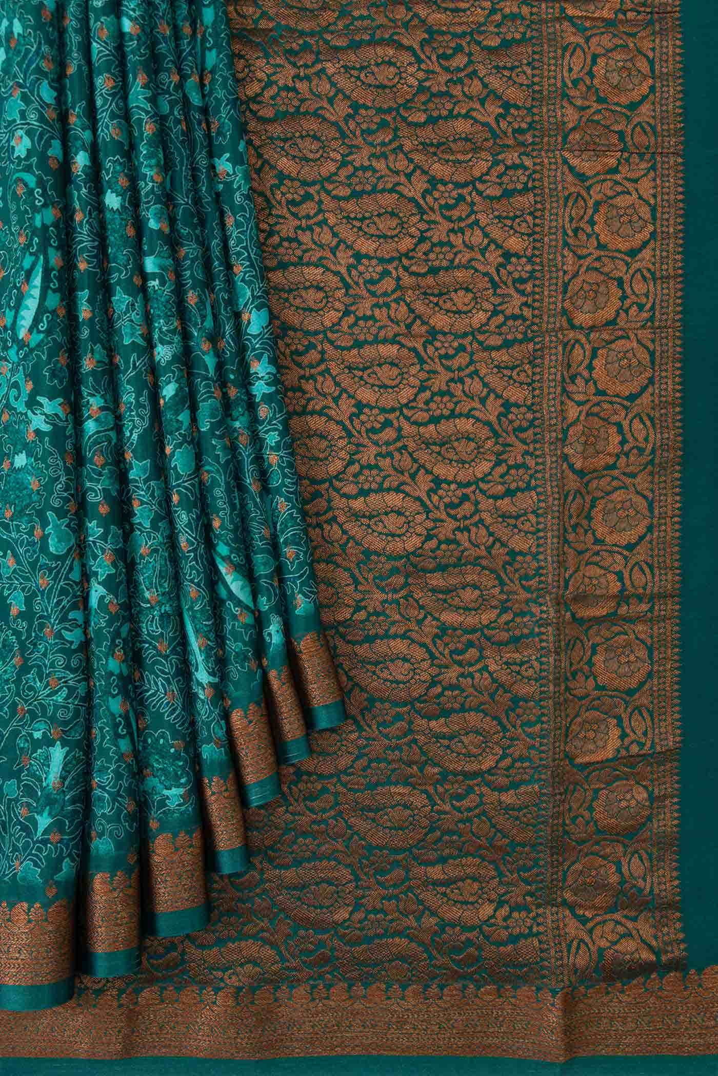 Green Mysore Crepe Saree