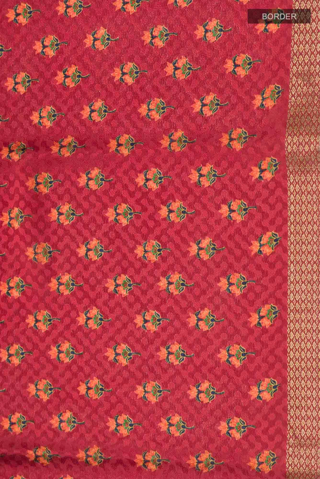 Rust Mysore Crepe Saree