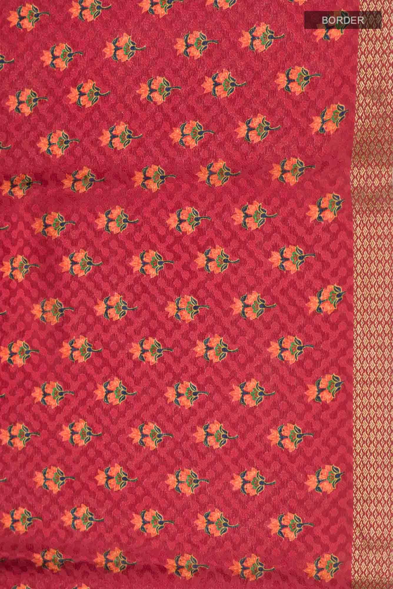 Rust Mysore Crepe Saree