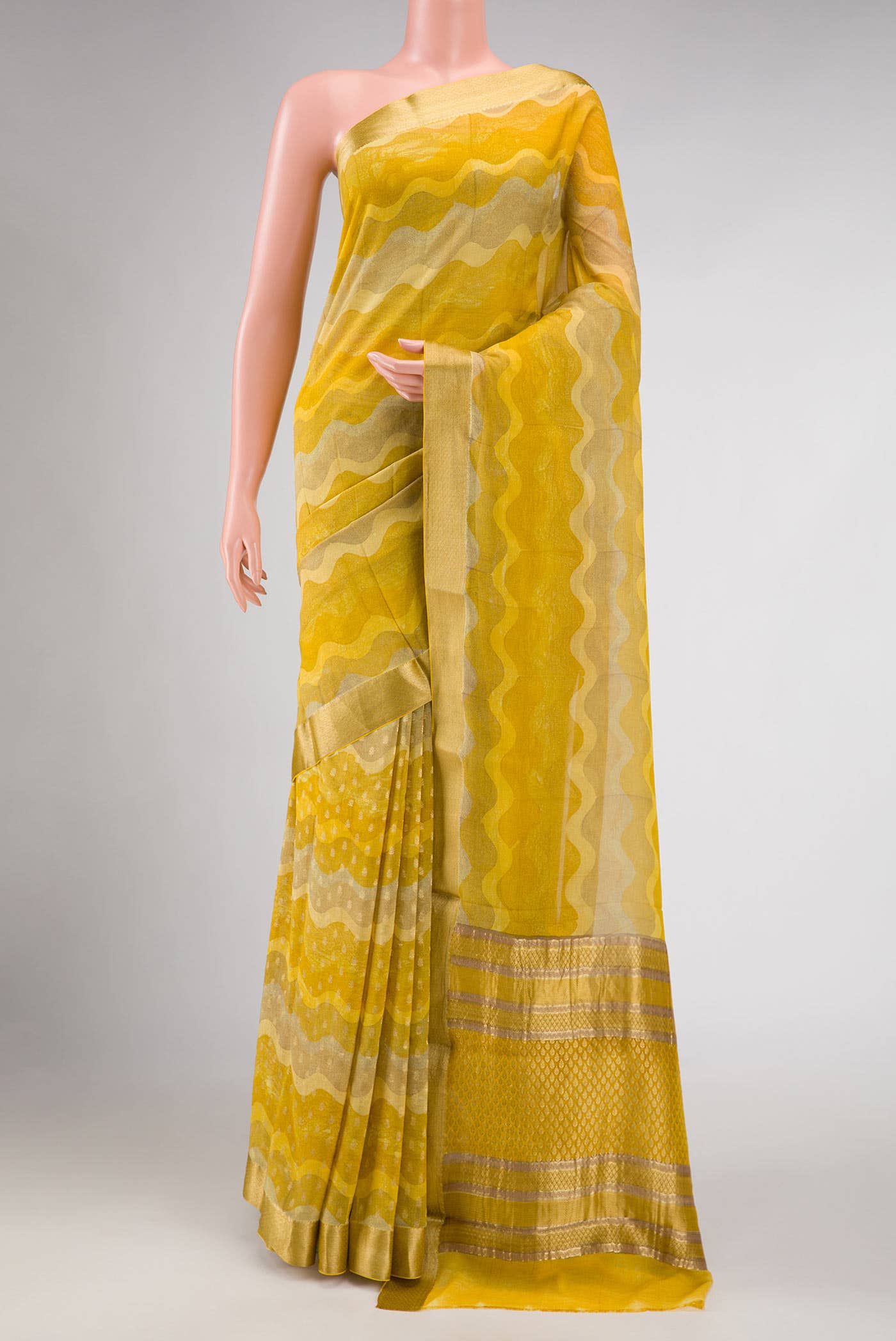 Mustard Mysore Georgette Saree