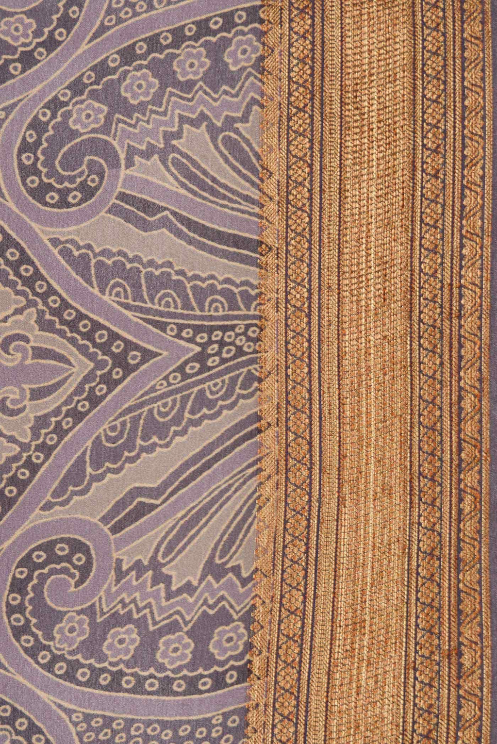 Brown Mysore Crepe Saree