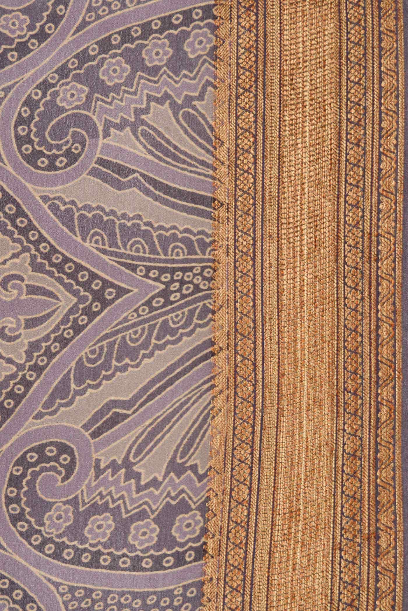 Brown Mysore Crepe Saree