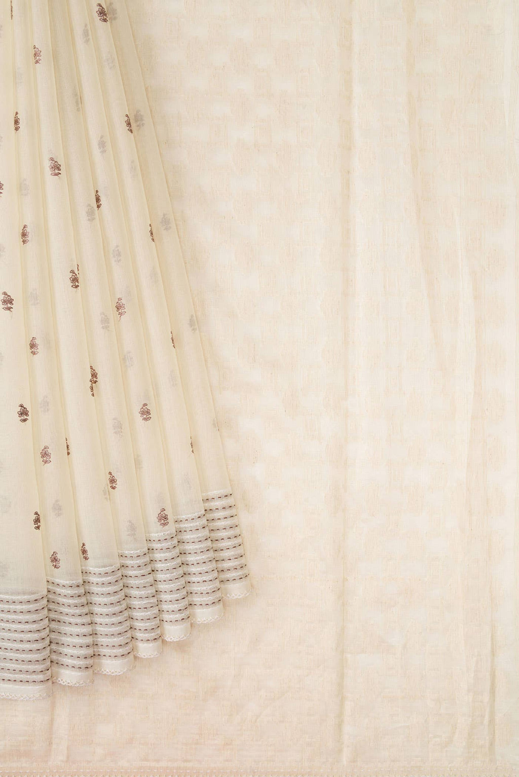 Off White Chanderi Silk Saree