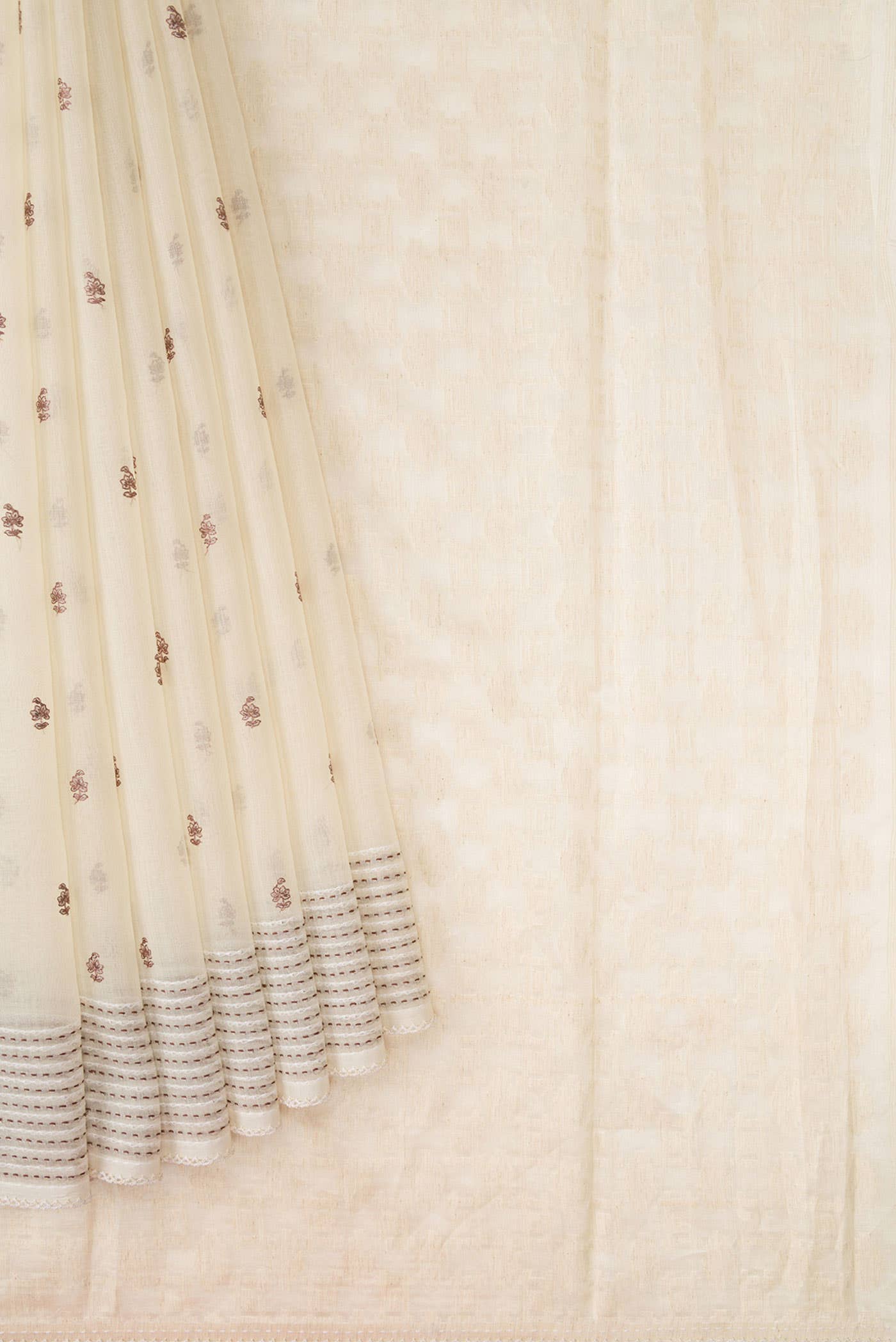 Off White Chanderi Silk Saree
