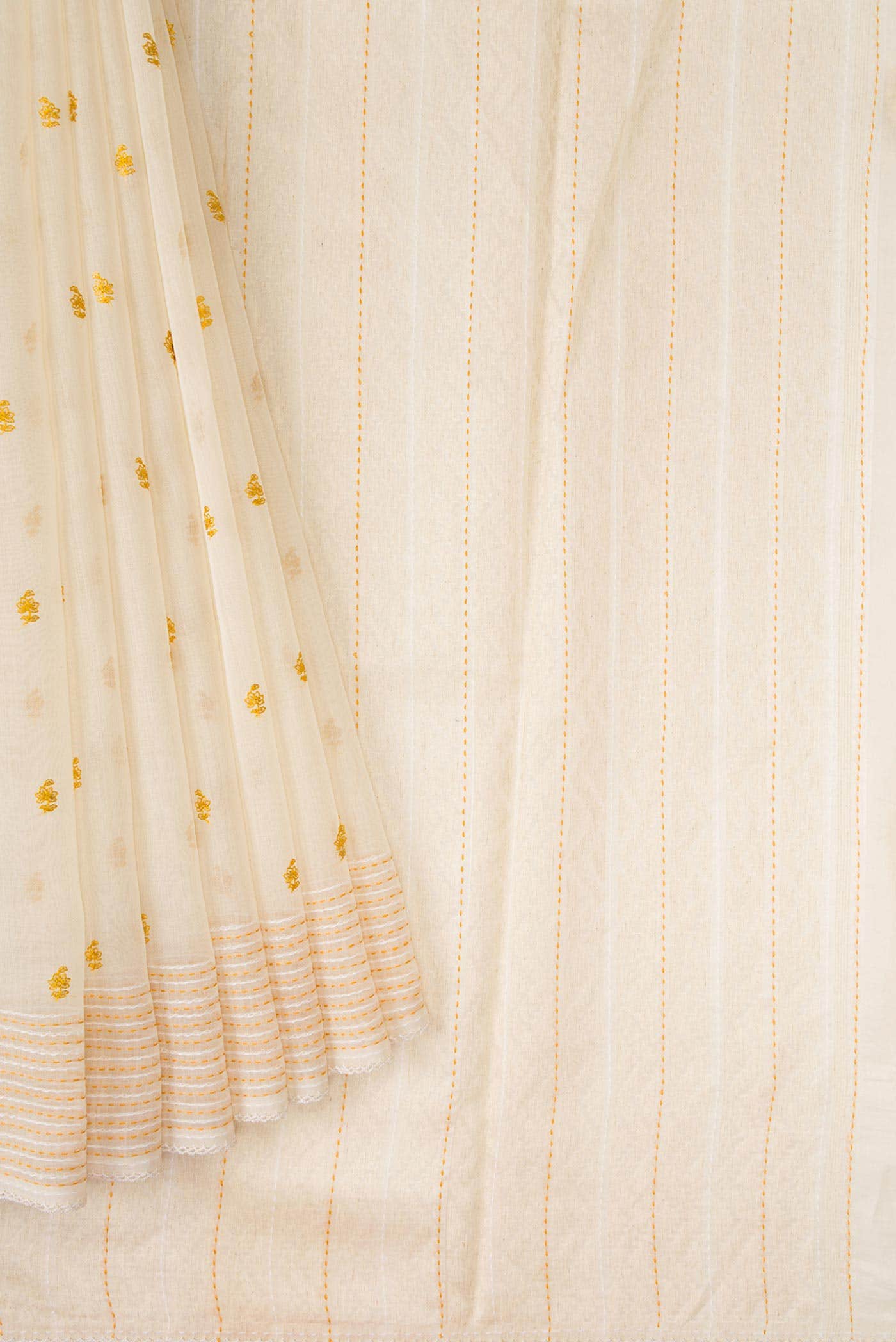 Off White Chanderi Silk Saree