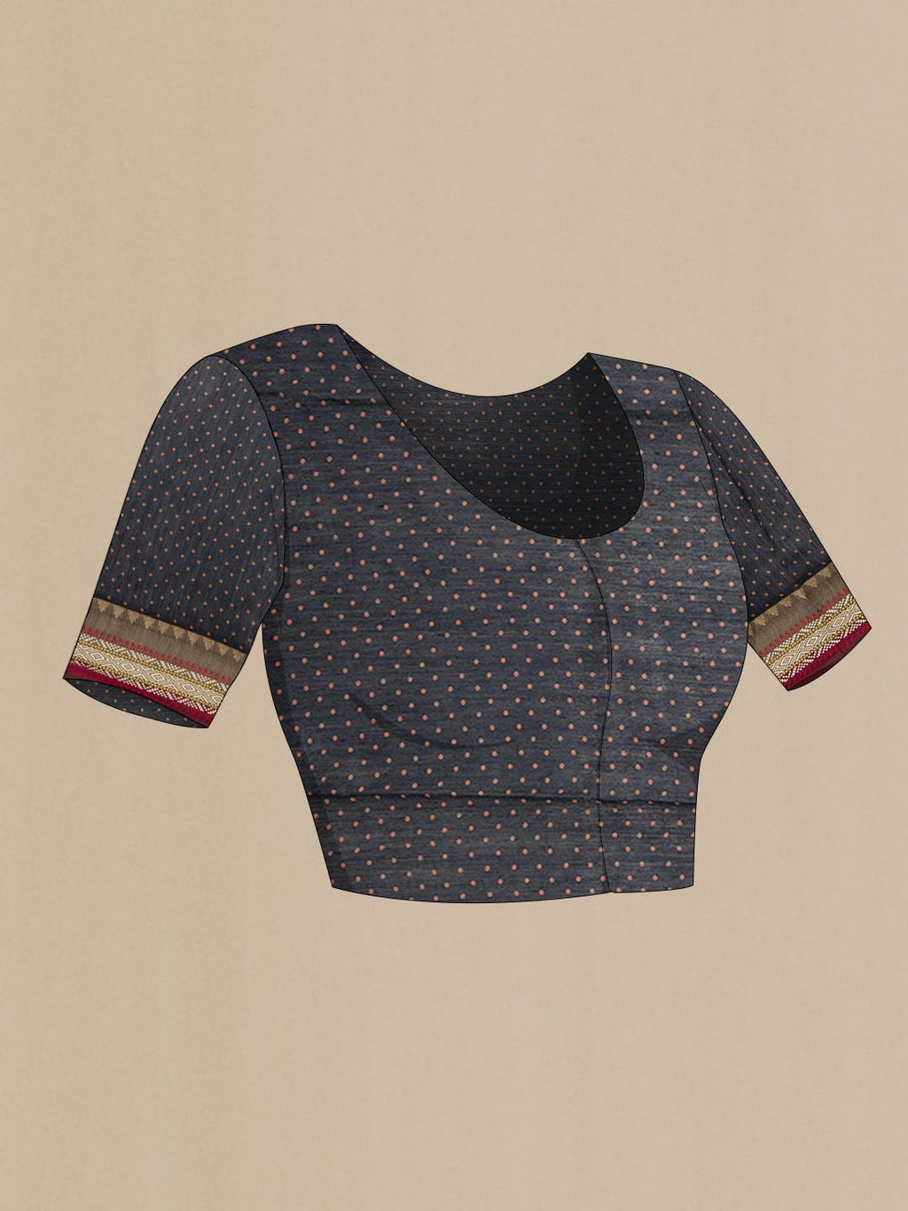 Navy Blue Tussar Silk Saree