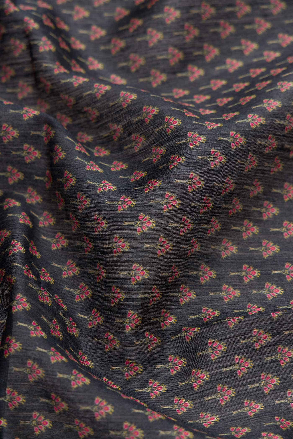 Navy Blue Tussar Silk Saree