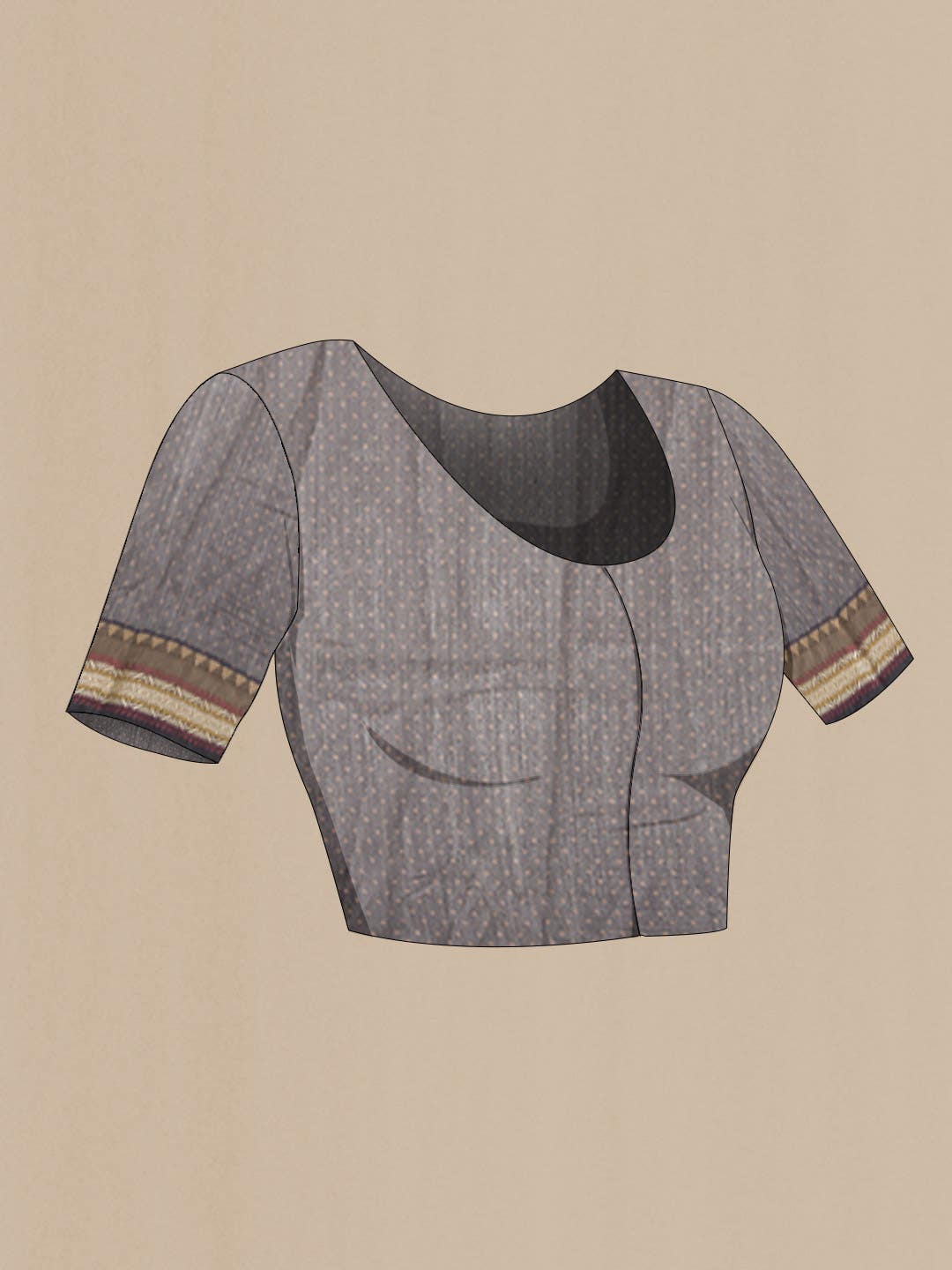 Grey Tussar Silk Saree