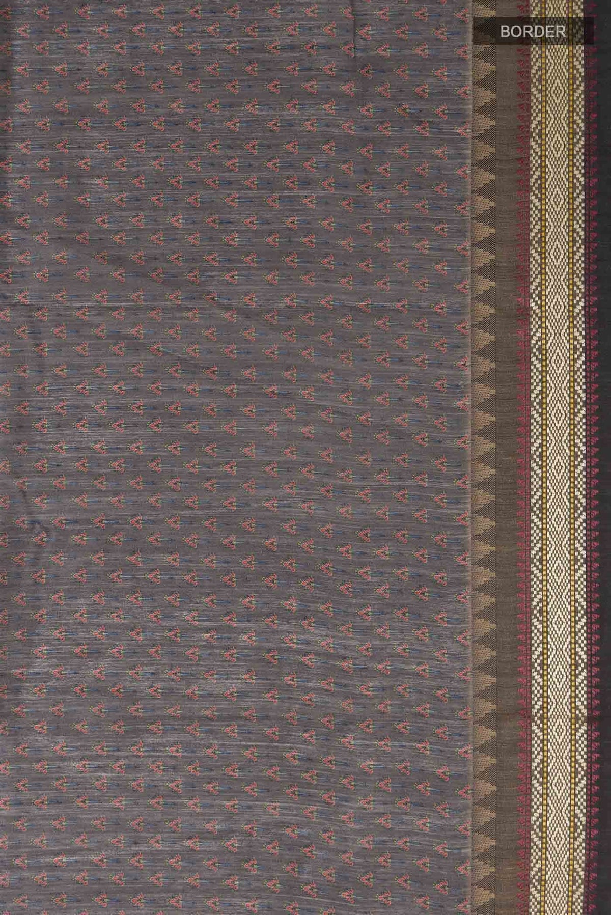 Grey Tussar Silk Saree