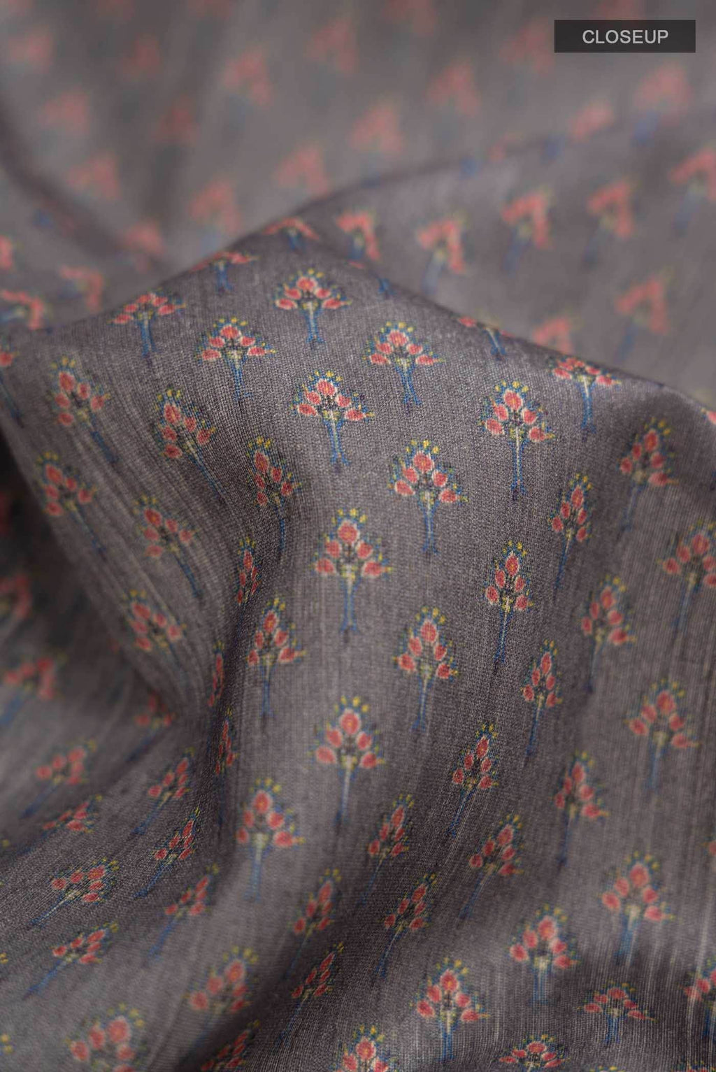 Grey Tussar Silk Saree