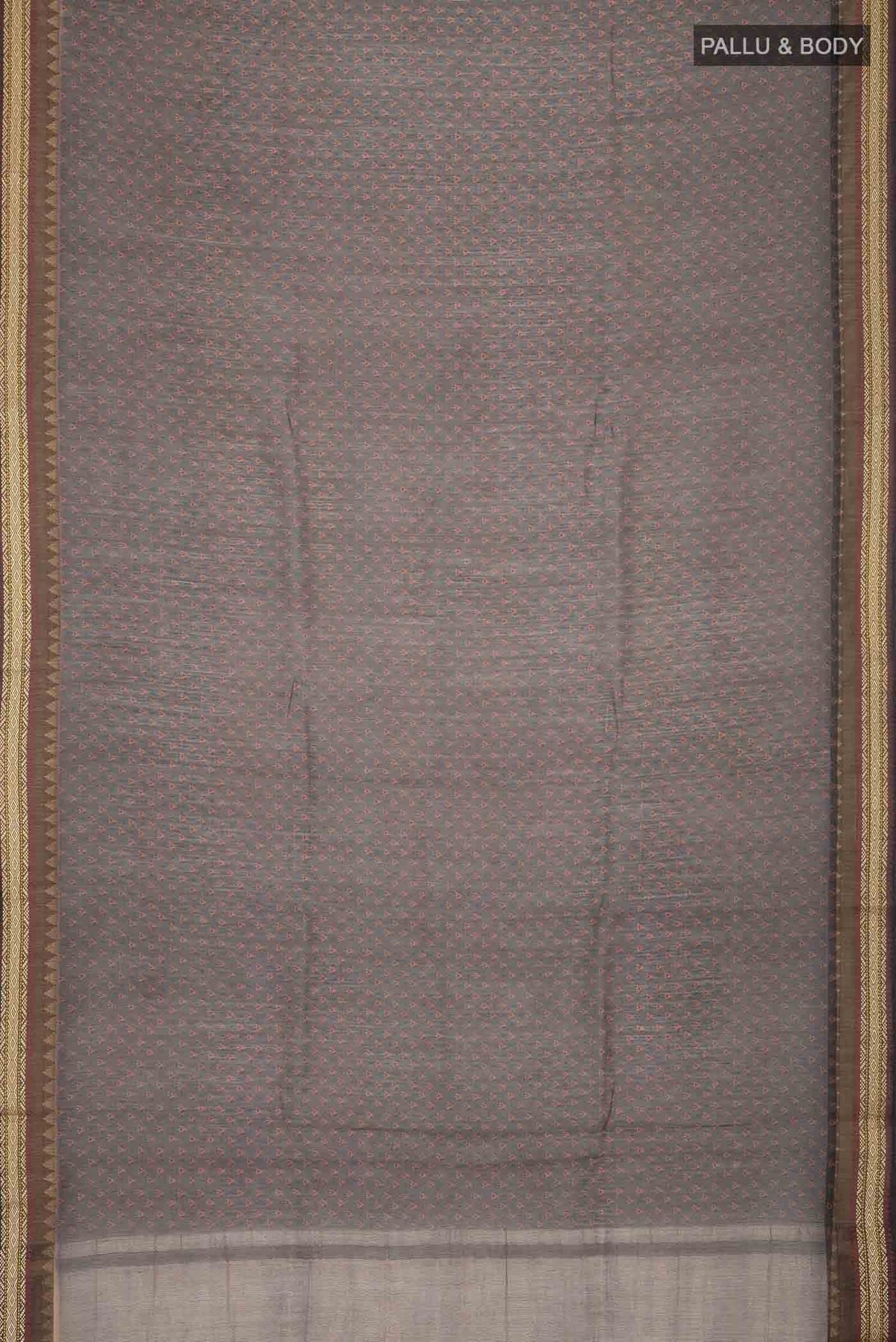 Grey Tussar Silk Saree