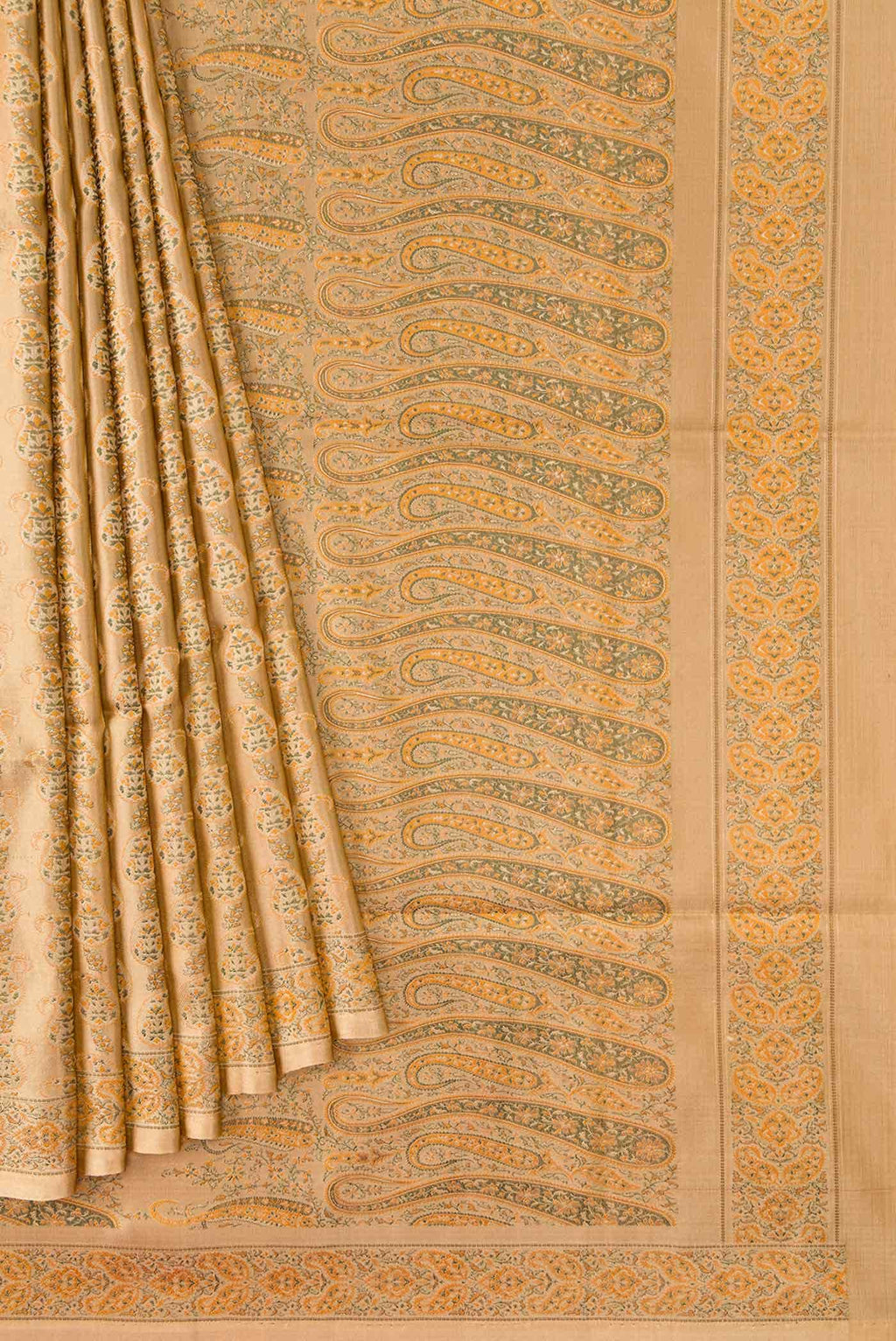 Dark Beige Banarasi Silk Saree