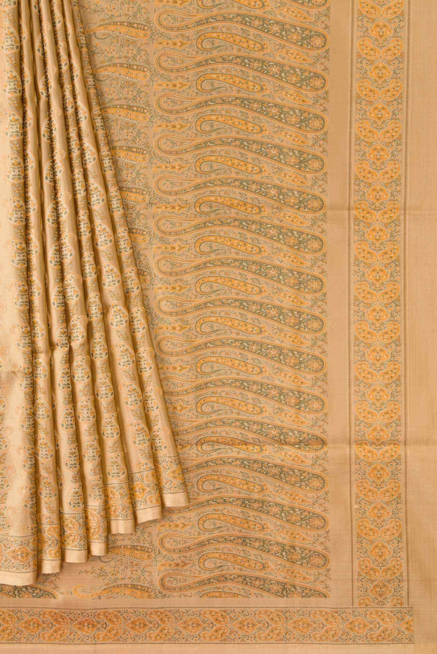 Dark Beige Banarasi Silk Saree