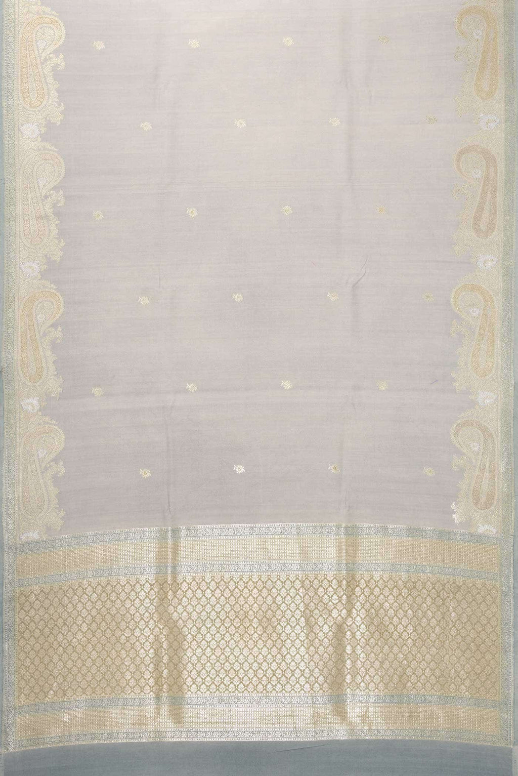 Grey Banarasi Silk Saree