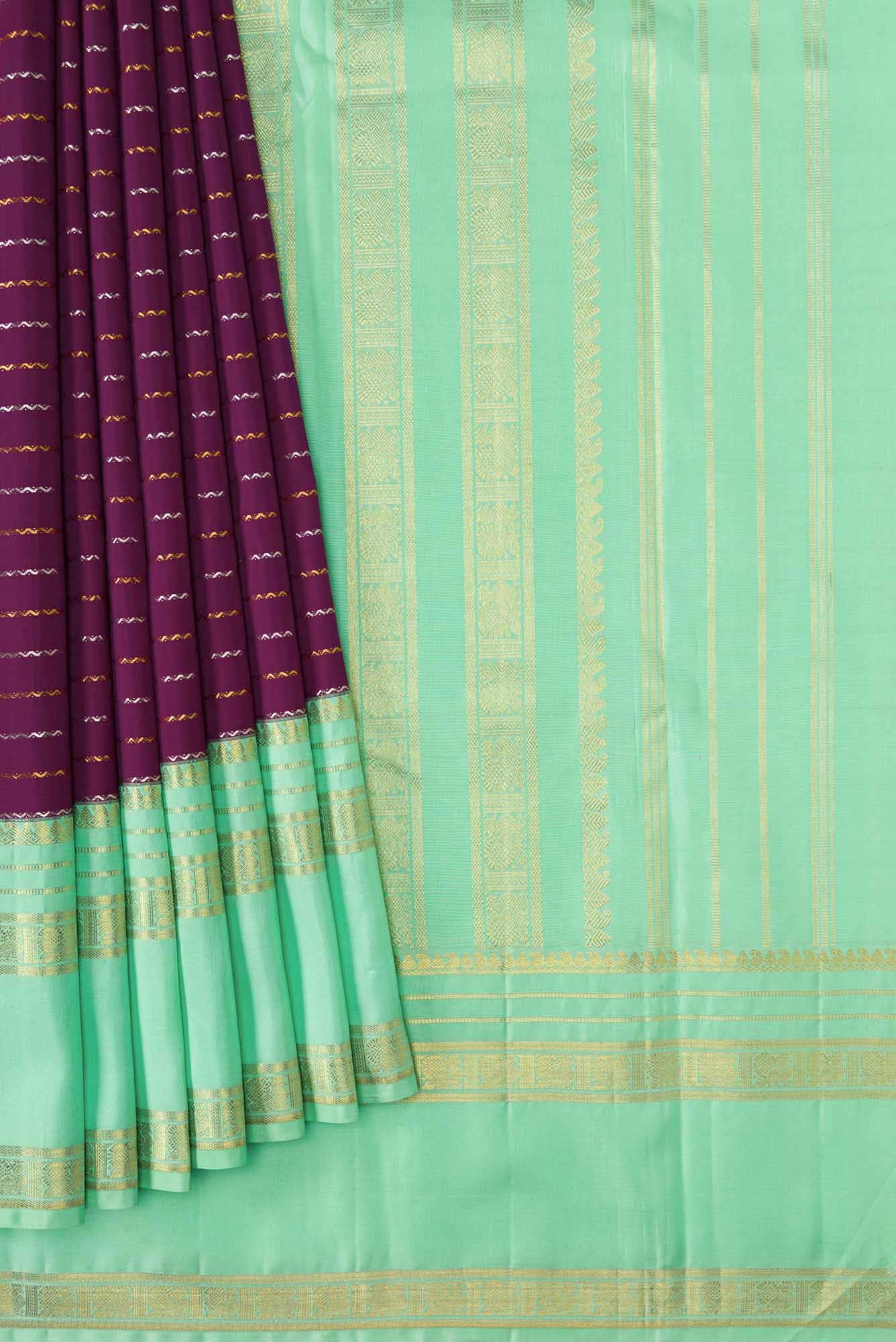 Magenta Dual Tone Kanchipuram Silk Saree